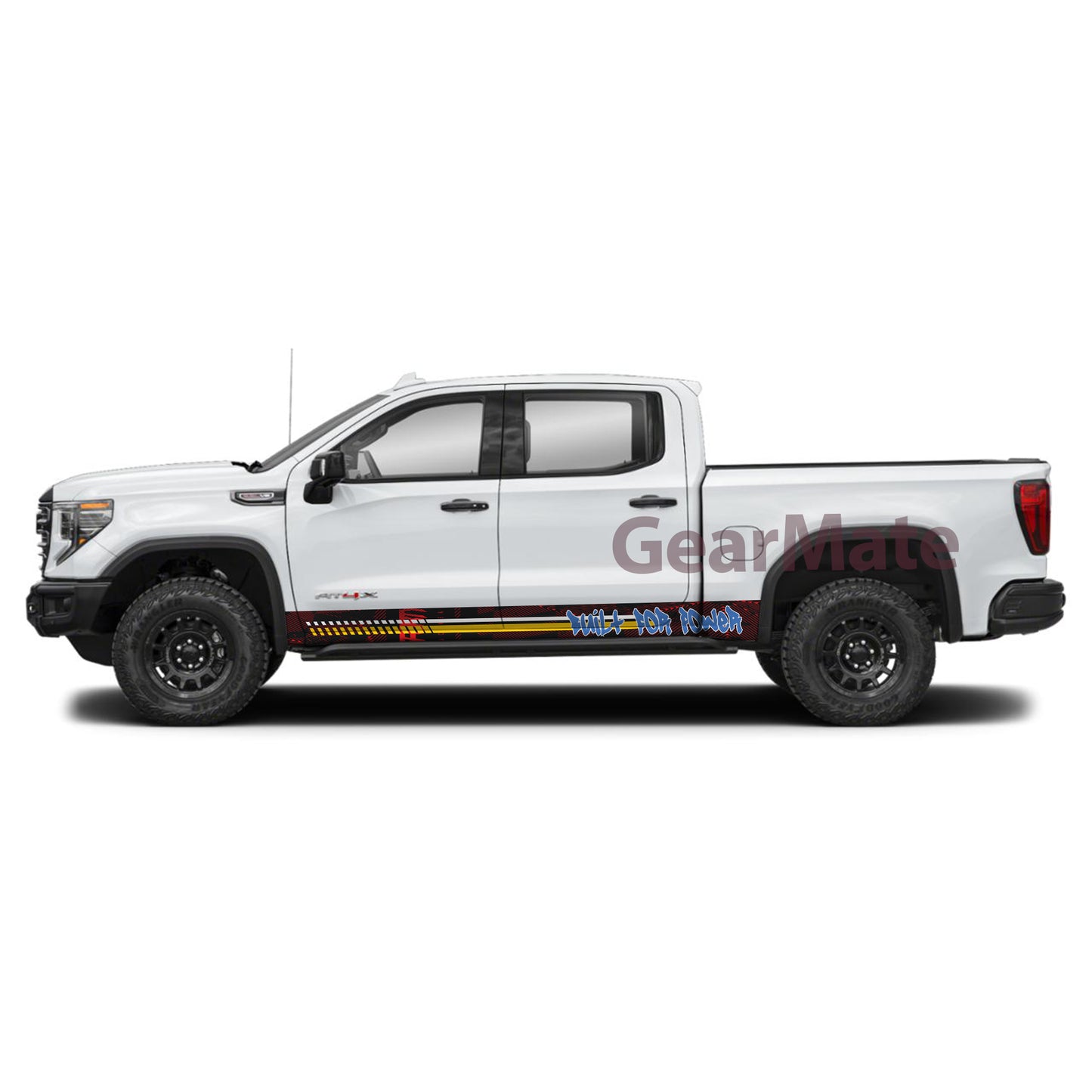 Built for Power Rocker Panel Graphic Decal Kit (Left & Right Sides) - High Quality Vinyl for Trucks & SUVs