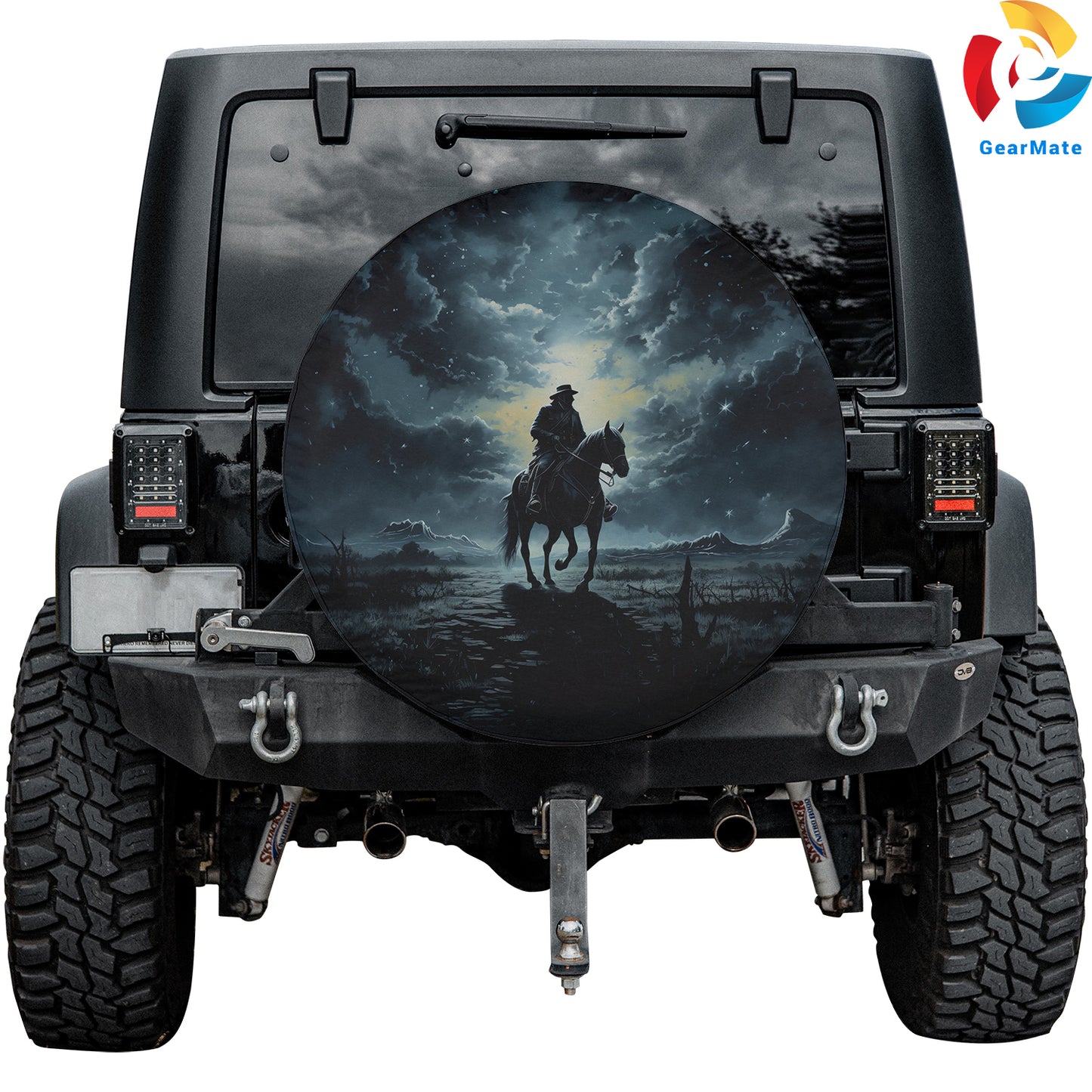 Cowboy Horse Night Spare Tire Cover – Premium Waterproof UV Resistant Protector