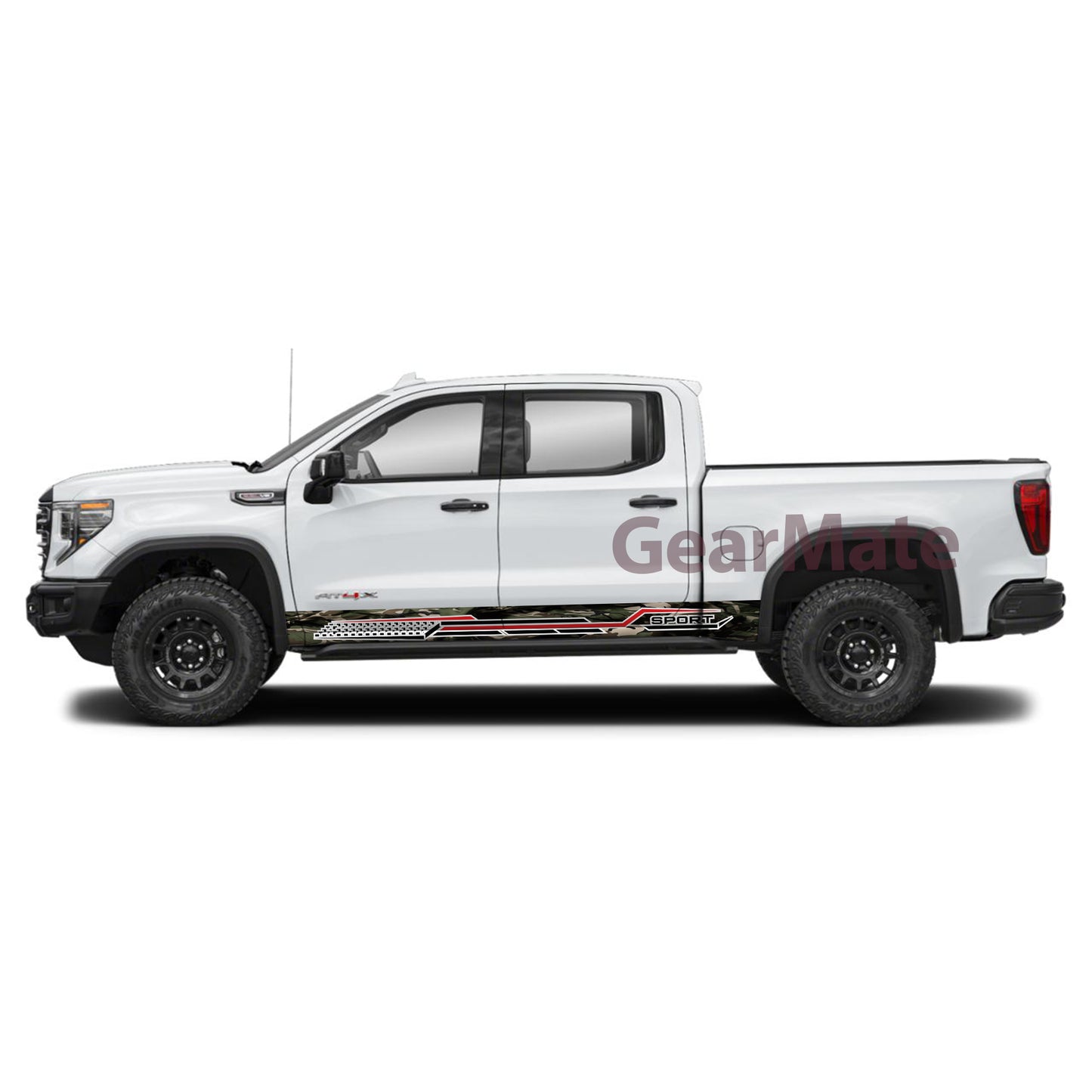 Camouflage Stripe Sport Rocker Panel Graphic Decal Kit (Left & Right Sides) - High Quality Vinyl for Trucks & SUVs