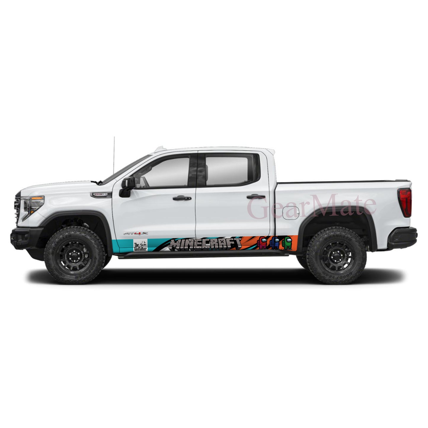 Minecraft Games Rocker Panel Graphic Decal Kit (Left & Right Sides) - High Quality Vinyl for Trucks & SUVs