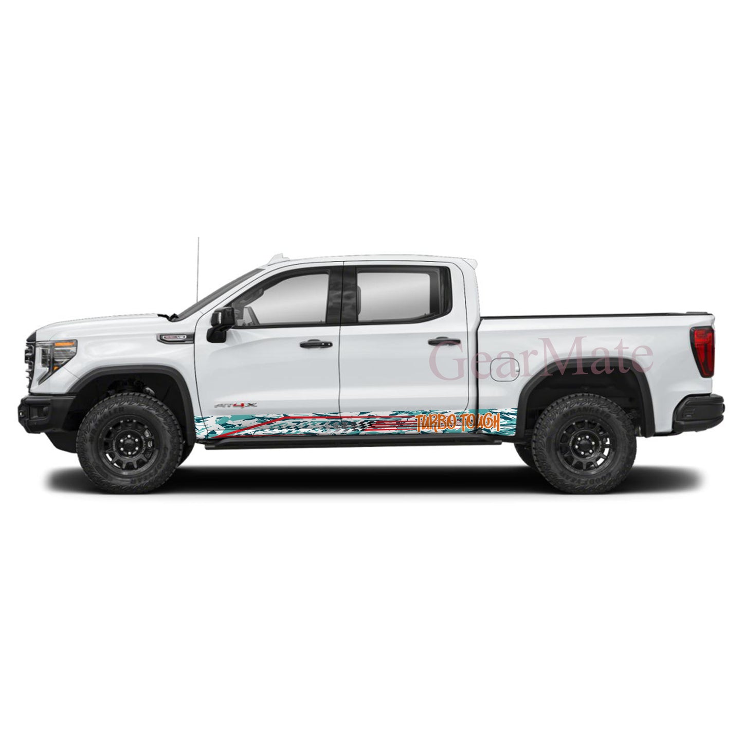 Turbo Tough Rocker Panel Graphic Decal Kit (Left & Right Sides) - High Quality Vinyl for Trucks & SUVs