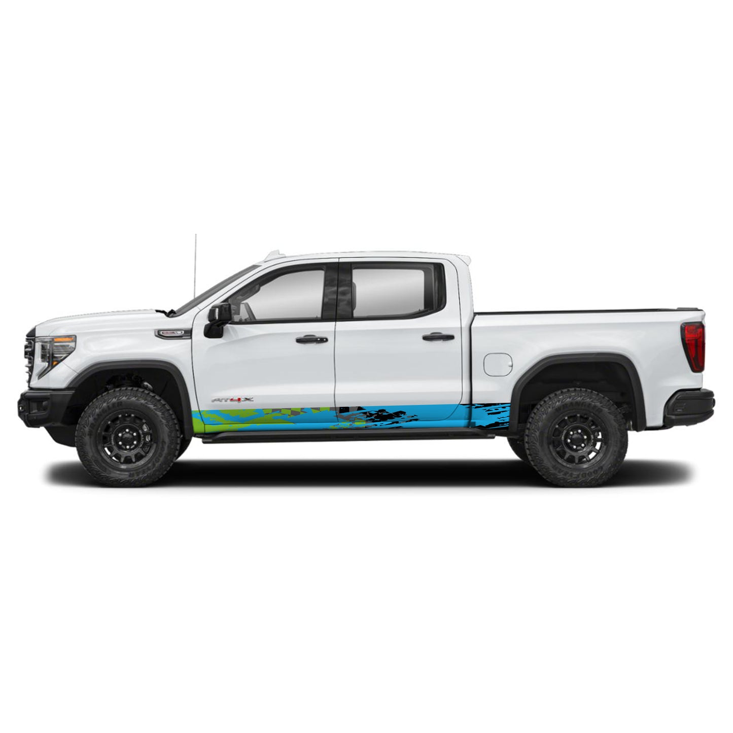 Racing Green Blue Rocker Panel Graphic Decal Kit (Left & Right Sides) - High Quality Vinyl for Trucks & SUVs