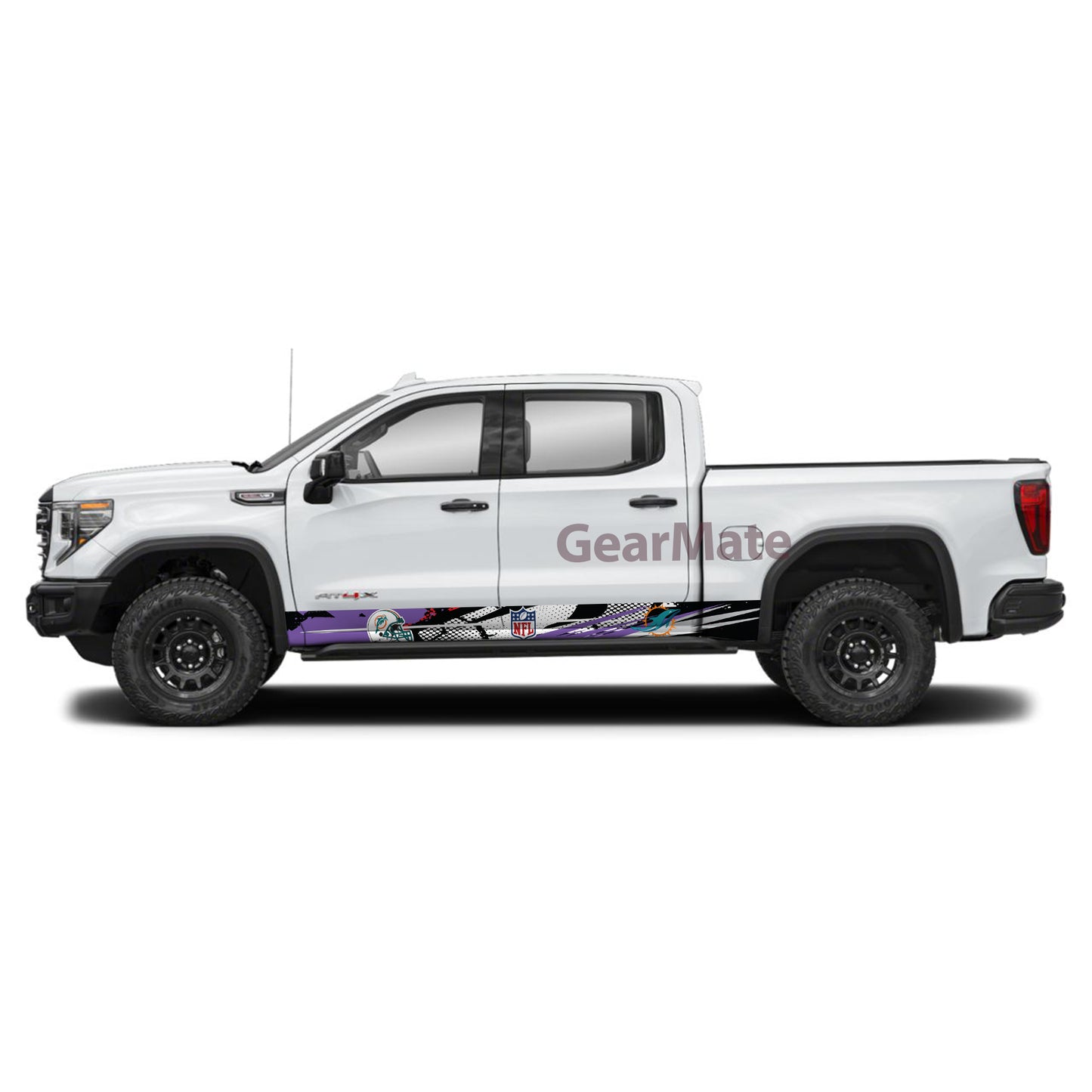 NFL Miami Dolphins Rocker Panel Graphic Decal Kit (Left & Right Sides) - High Quality Vinyl for Trucks & SUVs