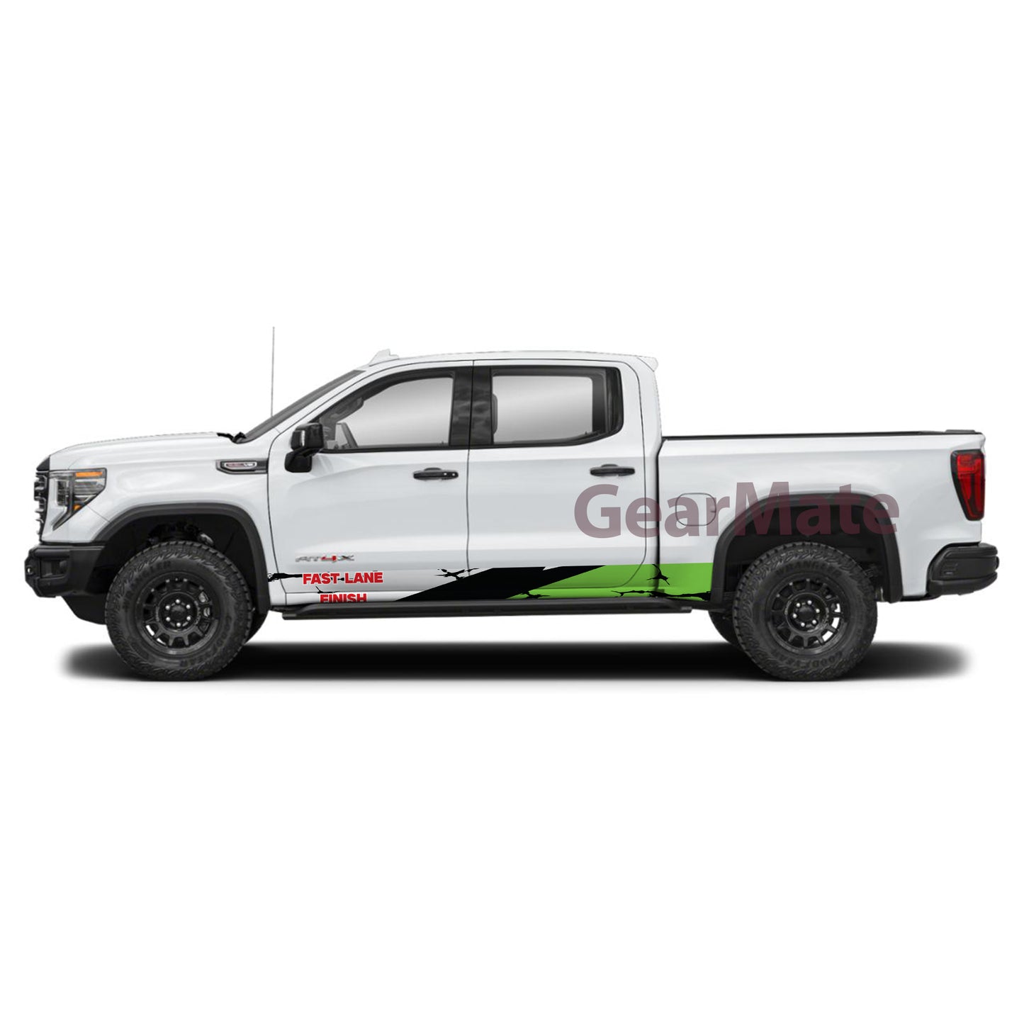 Fast Lane Finish Rocker Panel Graphic Decal Kit (Left & Right Sides) - High Quality Vinyl for Trucks & SUVs