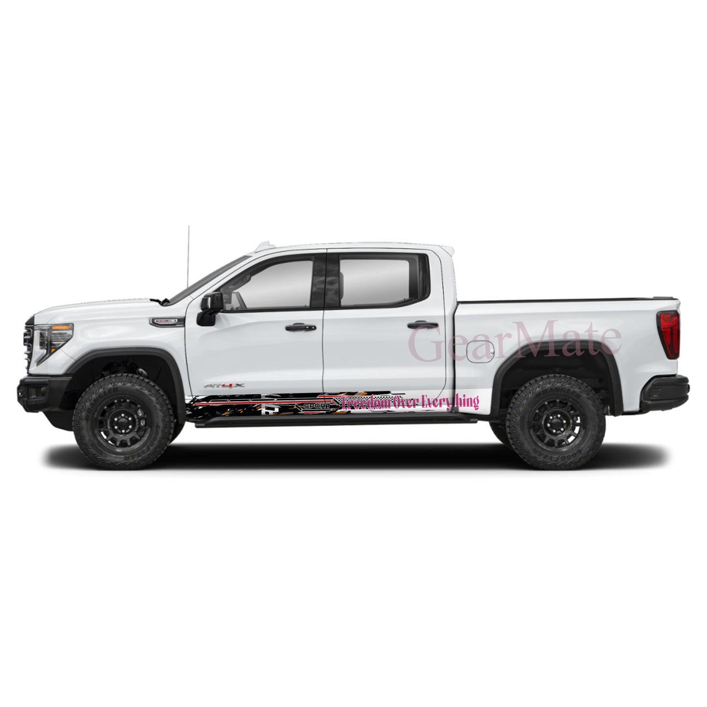 Freedom Over Everything Rocker Panel Graphic Decal Kit (Left & Right Sides) - High Quality Vinyl for Trucks & SUVs