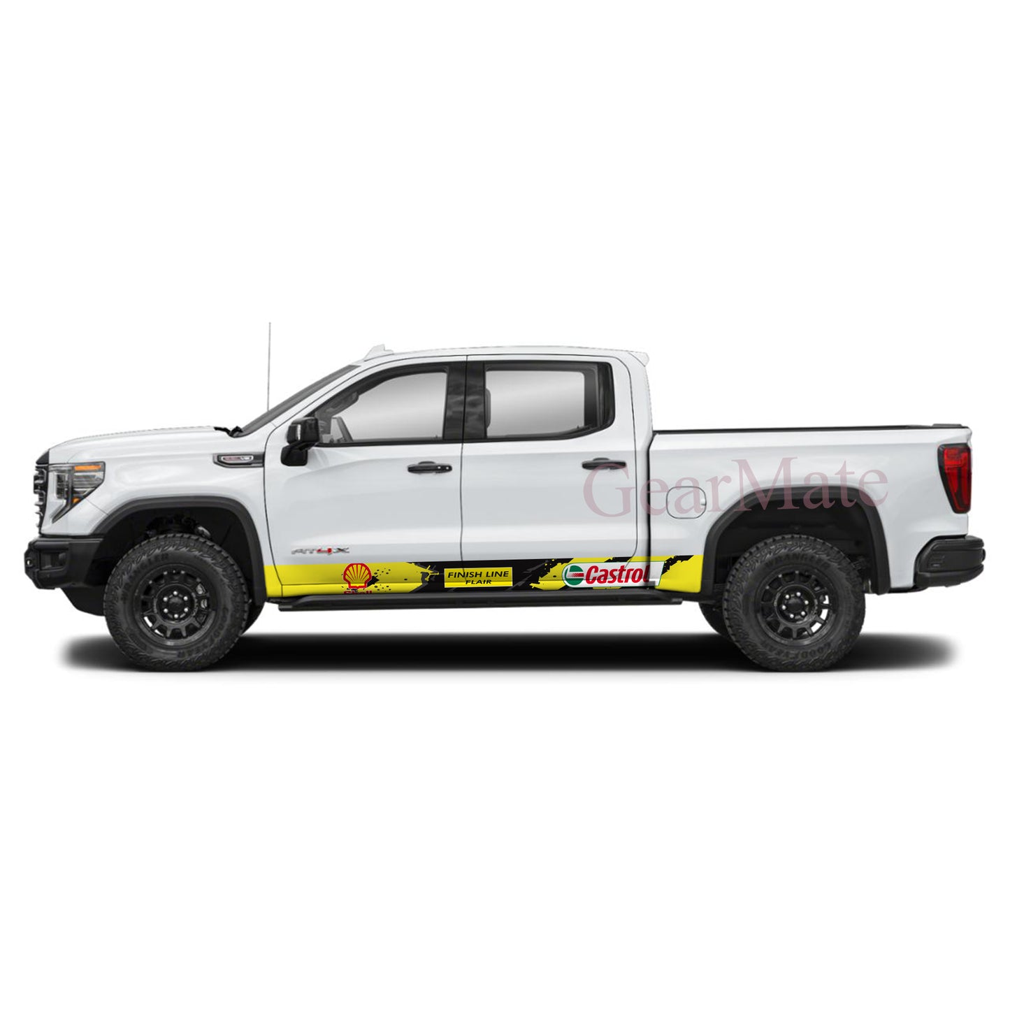 Finish Line Flair Rocker Panel Graphic Decal Kit (Left & Right Sides) - High Quality Vinyl for Trucks & SUVs