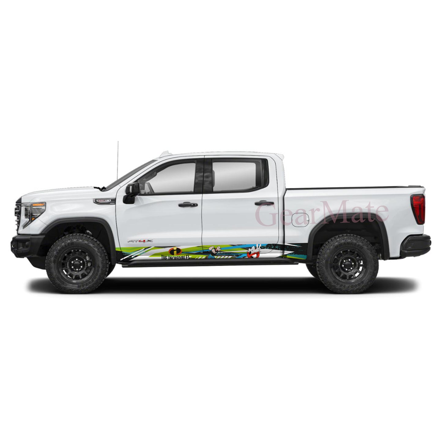 Racing Green Blue The Incredibles Rocker Panel Graphic Decal Kit (Left & Right Sides) - High Quality Vinyl for Trucks & SUVs