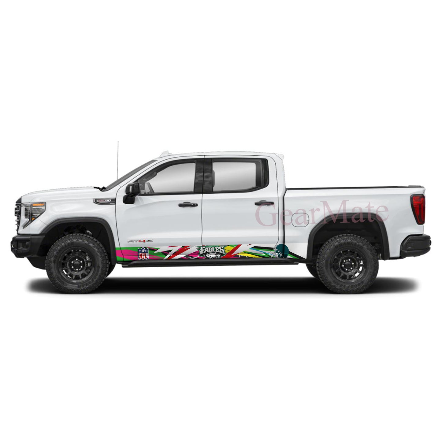 NFL Philadelphia Eagles 1 Rocker Panel Graphic Decal Kit (Left & Right Sides) - High Quality Vinyl for Trucks & SUVs