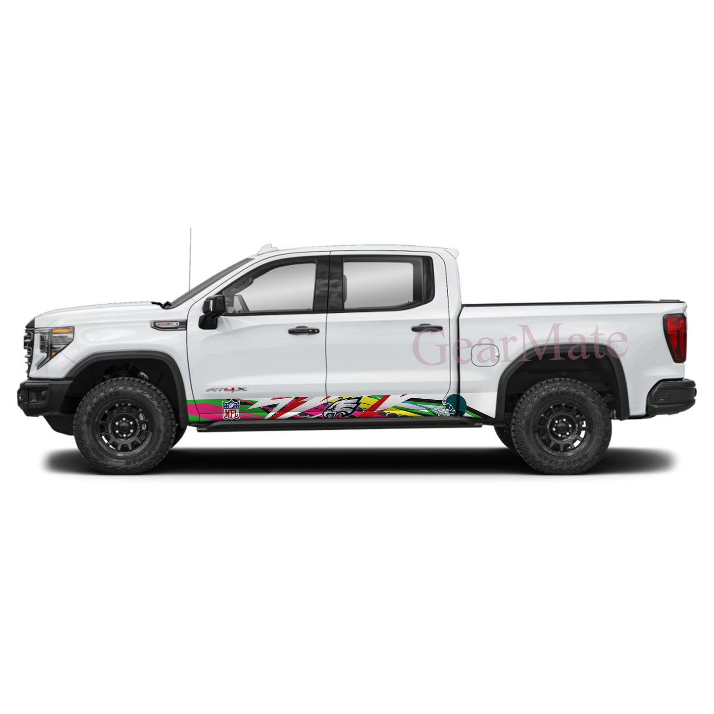 NFL Philadelphia Eagles Rocker Panel Graphic Decal Kit (Left & Right Sides) - High Quality Vinyl for Trucks & SUVs