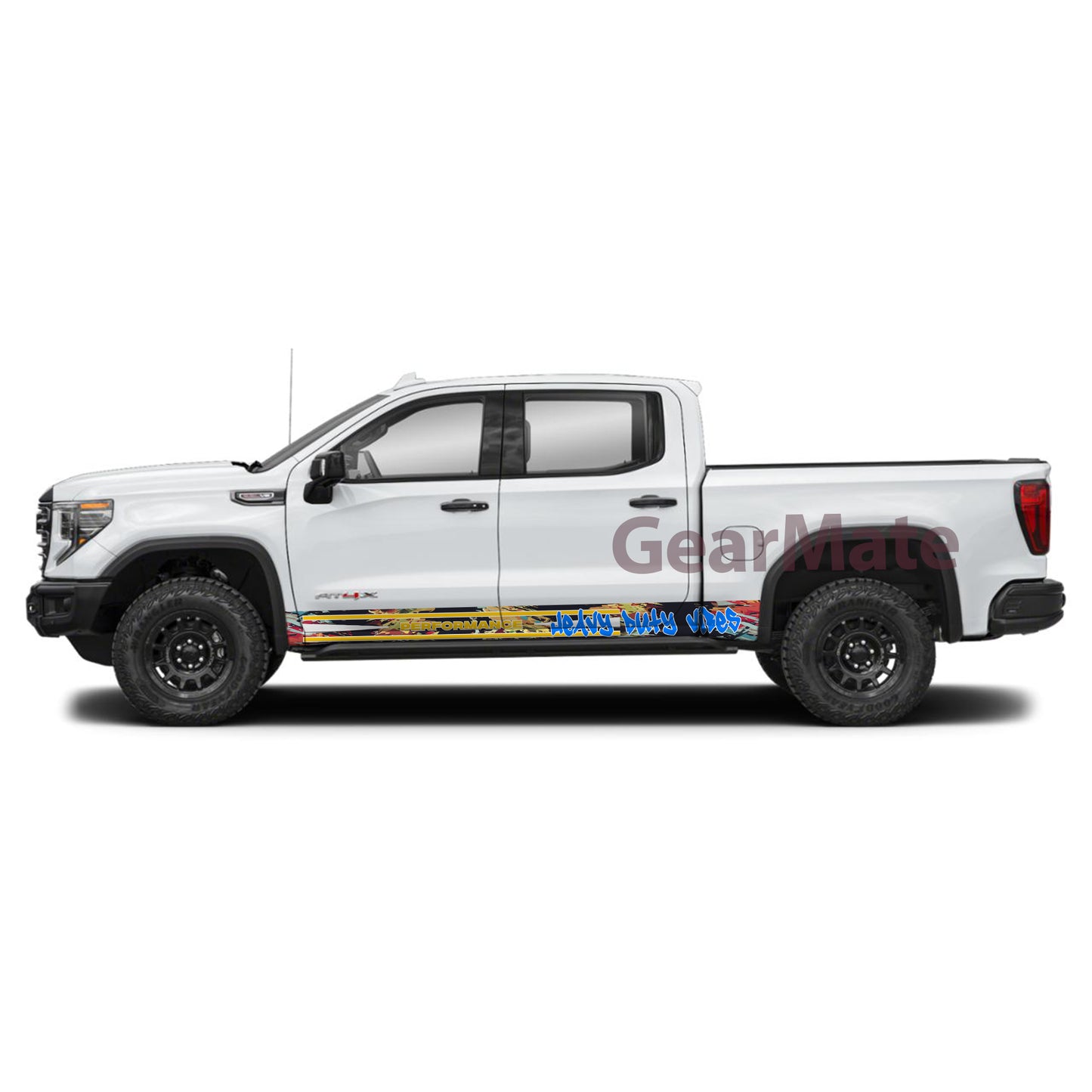 Heavy Duty Vibes Rocker Panel Graphic Decal Kit (Left & Right Sides) - High Quality Vinyl for Trucks & SUVs