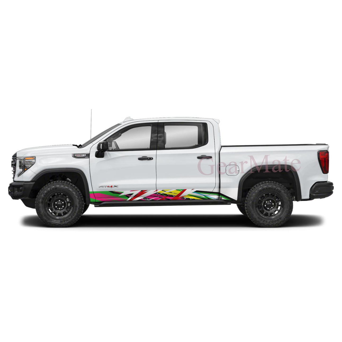 Racing Stripe Pink RG Rocker Panel Graphic Decal Kit (Left & Right Sides) - High Quality Vinyl for Trucks & SUVs