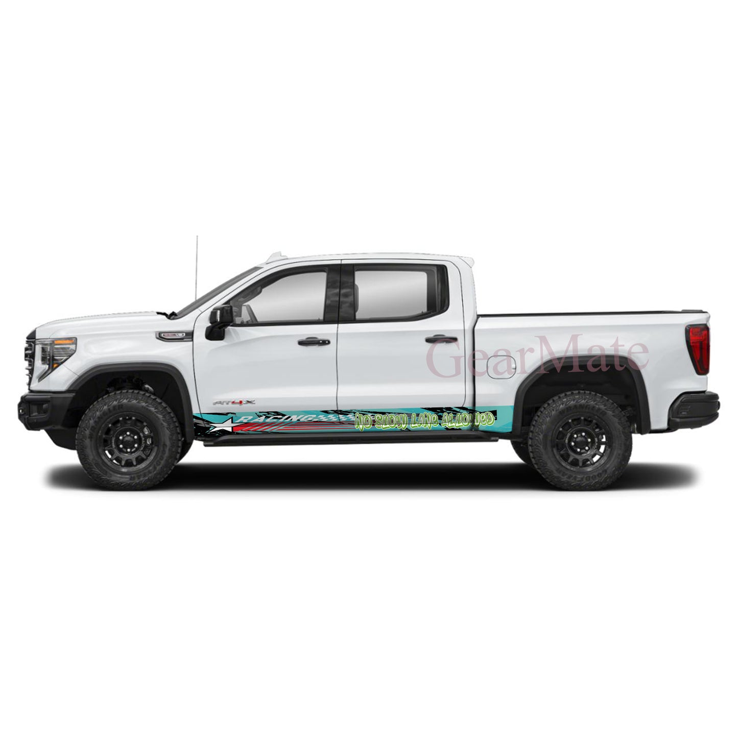 No Slow Lane Allowed Rocker Panel Graphic Decal Kit (Left & Right Sides) - High Quality Vinyl for Trucks & SUVs