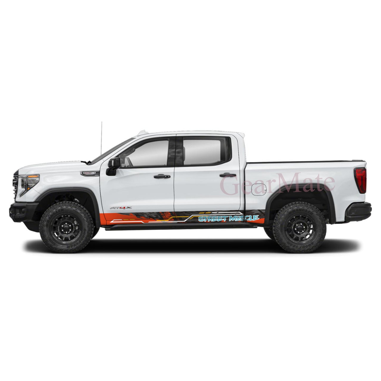Street Muscle Rocker Panel Graphic Decal Kit (Left & Right Sides) - High Quality Vinyl for Trucks & SUVs