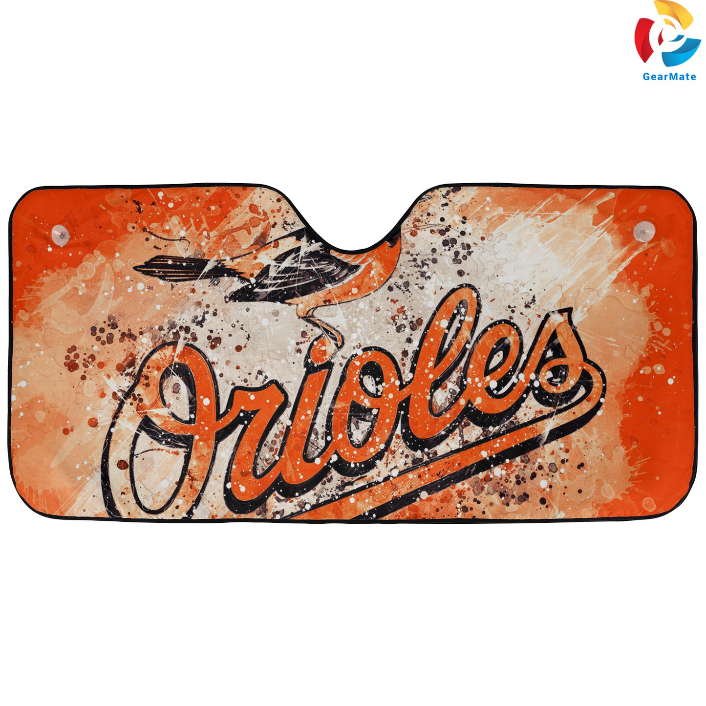 Baltimore Orioles Paiting Style Reflective Car Sunshade – Premium Heat & UV Protection, Universal Fit