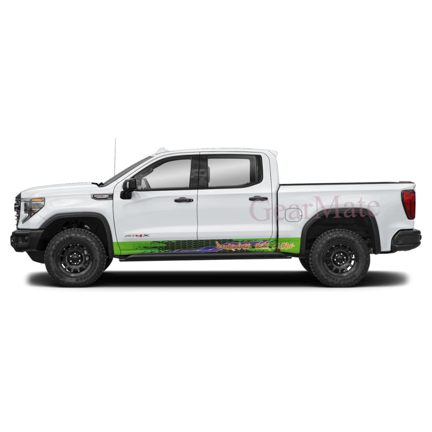 Dominate With Style Rocker Panel Graphic Decal Kit (Left & Right Sides) - High Quality Vinyl for Trucks & SUVs