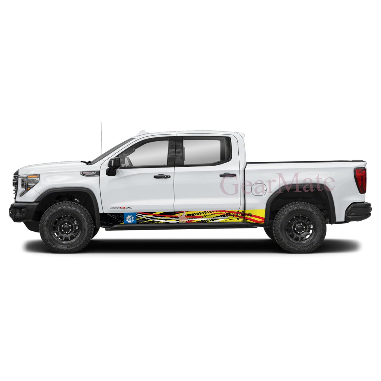 Turbocharged Style Patrick Star Rocker Panel Graphic Decal Kit (Left & Right Sides) - High Quality Vinyl for Trucks & SUVs