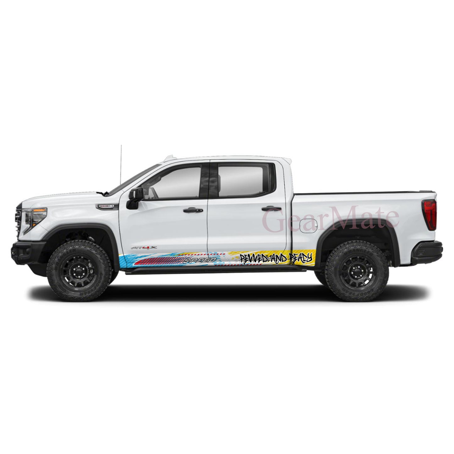 Revved and Ready Rocker Panel Graphic Decal Kit (Left & Right Sides) - High Quality Vinyl for Trucks & SUVs