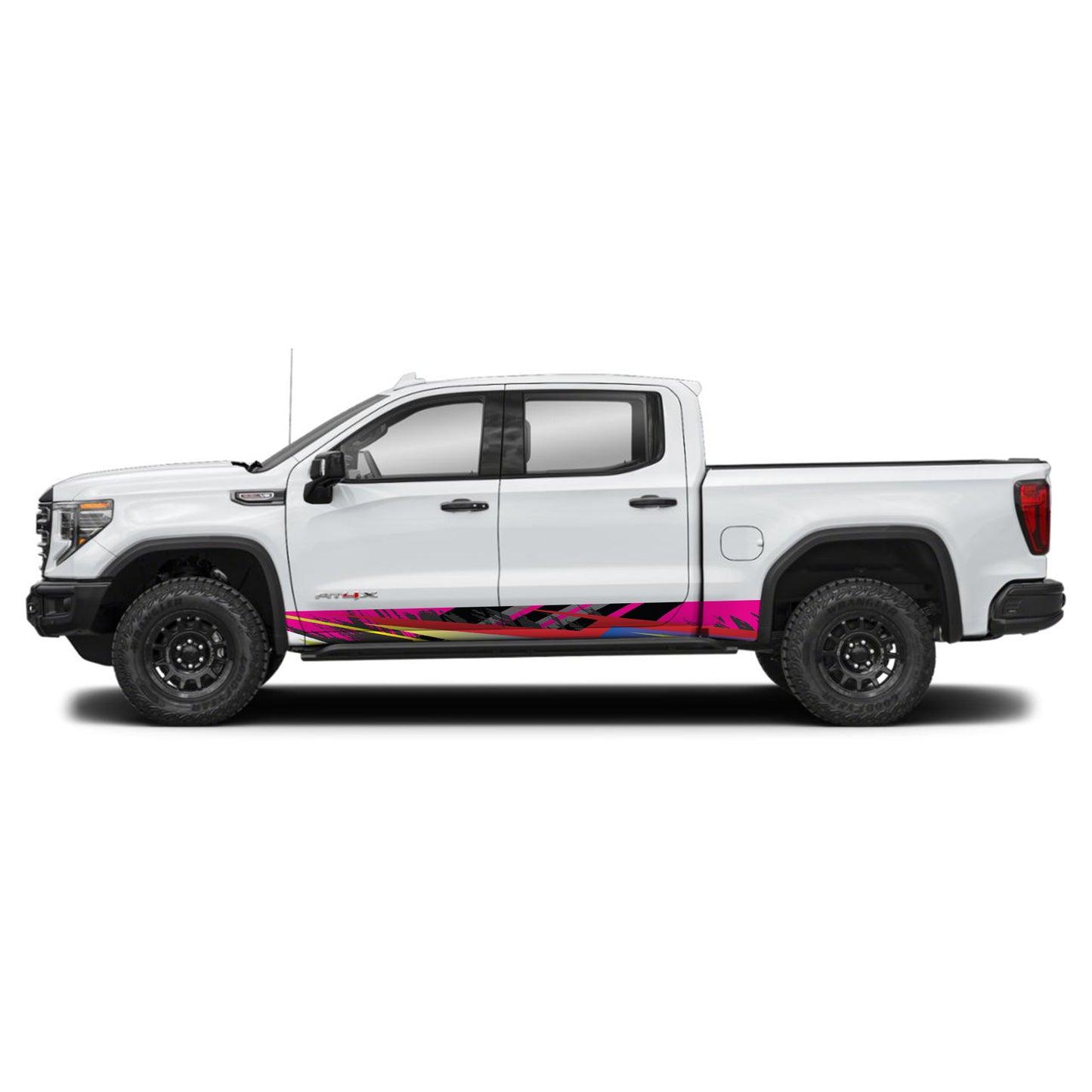 Pink Mix Rocker Panel Graphic Decal Kit (Left & Right Sides) - High Quality Vinyl for Trucks & SUVs