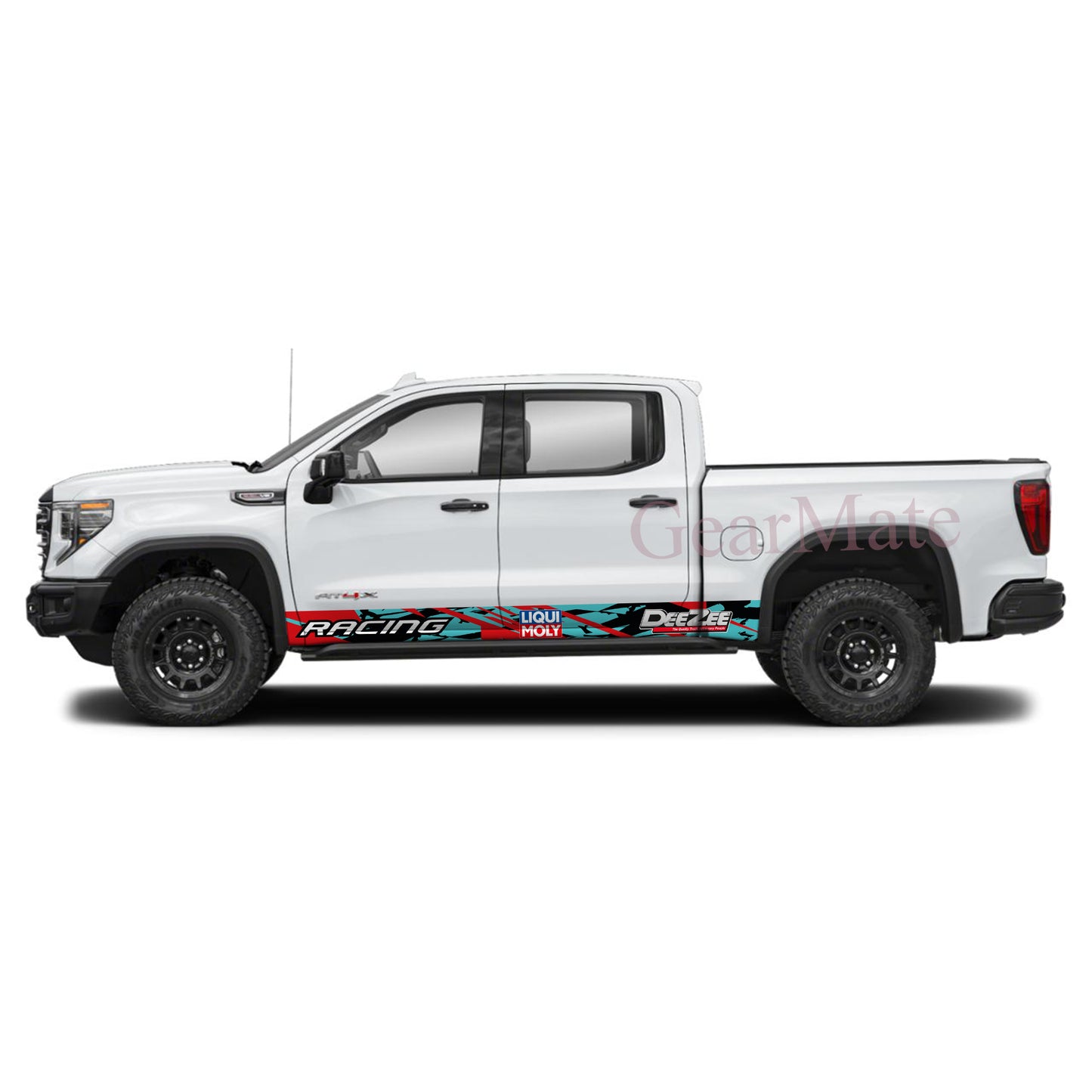 Racing Green Liqui Moly Rocker Panel Graphic Decal Kit (Left & Right Sides) - High Quality Vinyl for Trucks & SUVs