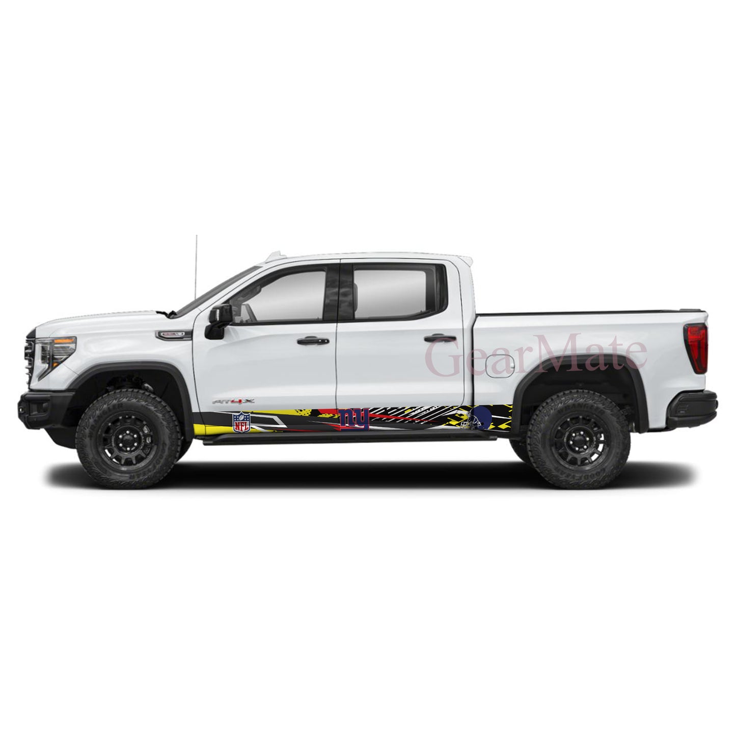 NFL New York Giants 1 Rocker Panel Graphic Decal Kit (Left & Right Sides) - High Quality Vinyl for Trucks & SUVs