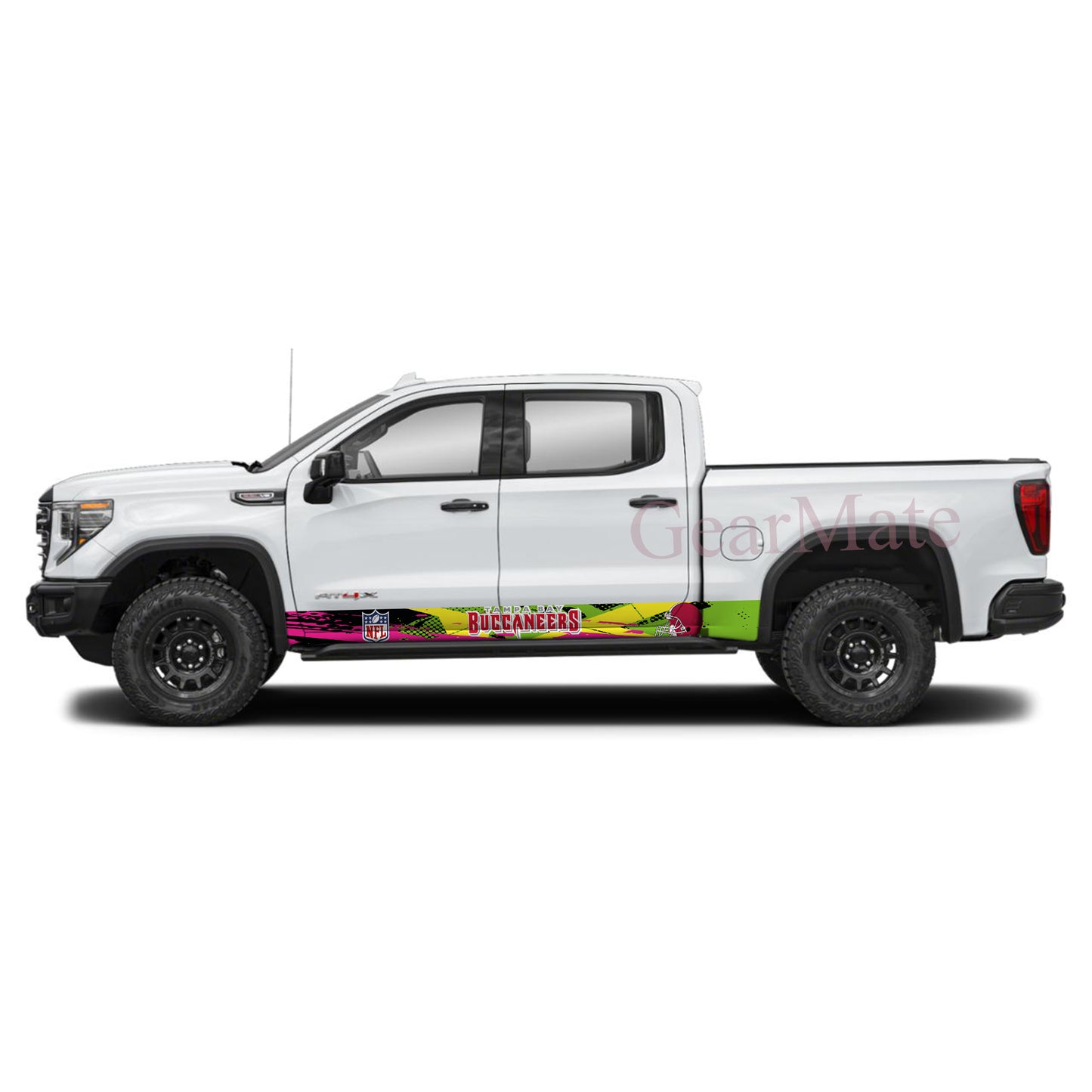 NFL Tampa Bay Buccaneers 1 Rocker Panel Graphic Decal Kit (Left & Right Sides) - High Quality Vinyl for Trucks & SUVs