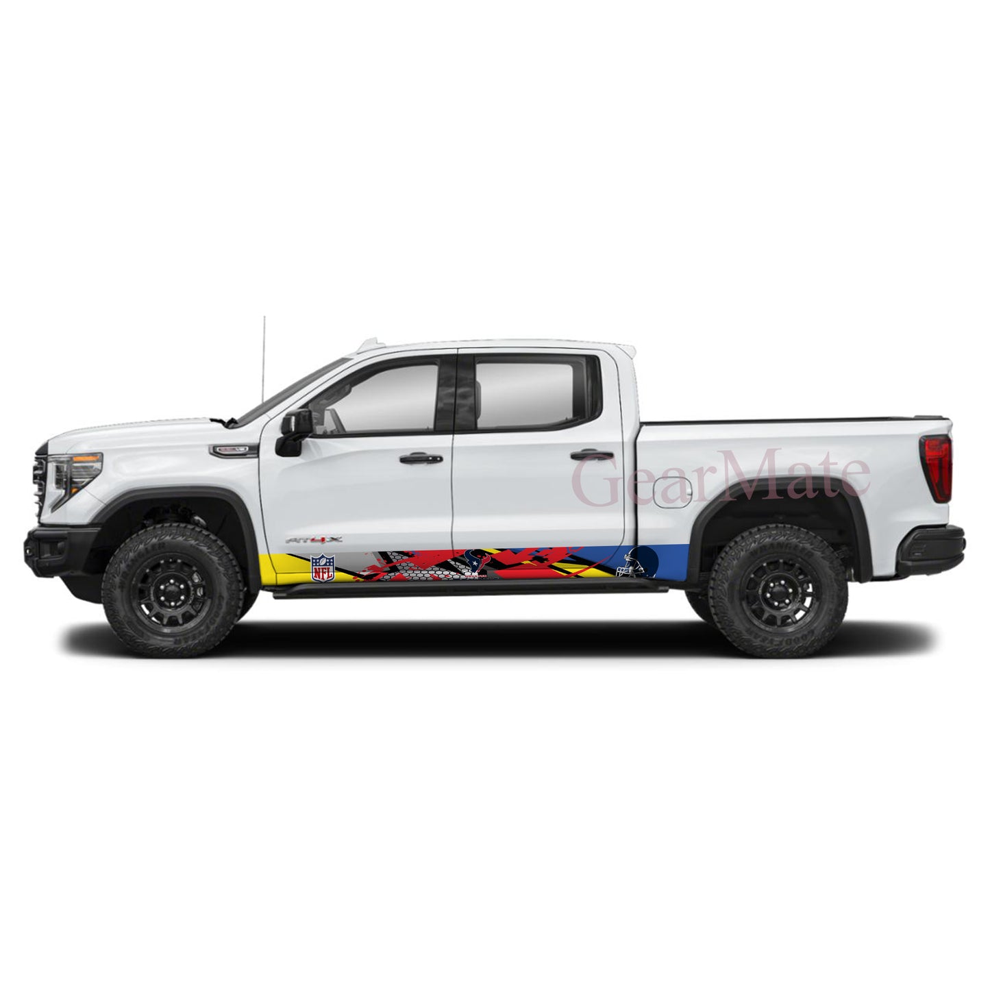 NFL Houston Texans Rocker Panel Graphic Decal Kit (Left & Right Sides) - High Quality Vinyl for Trucks & SUVs