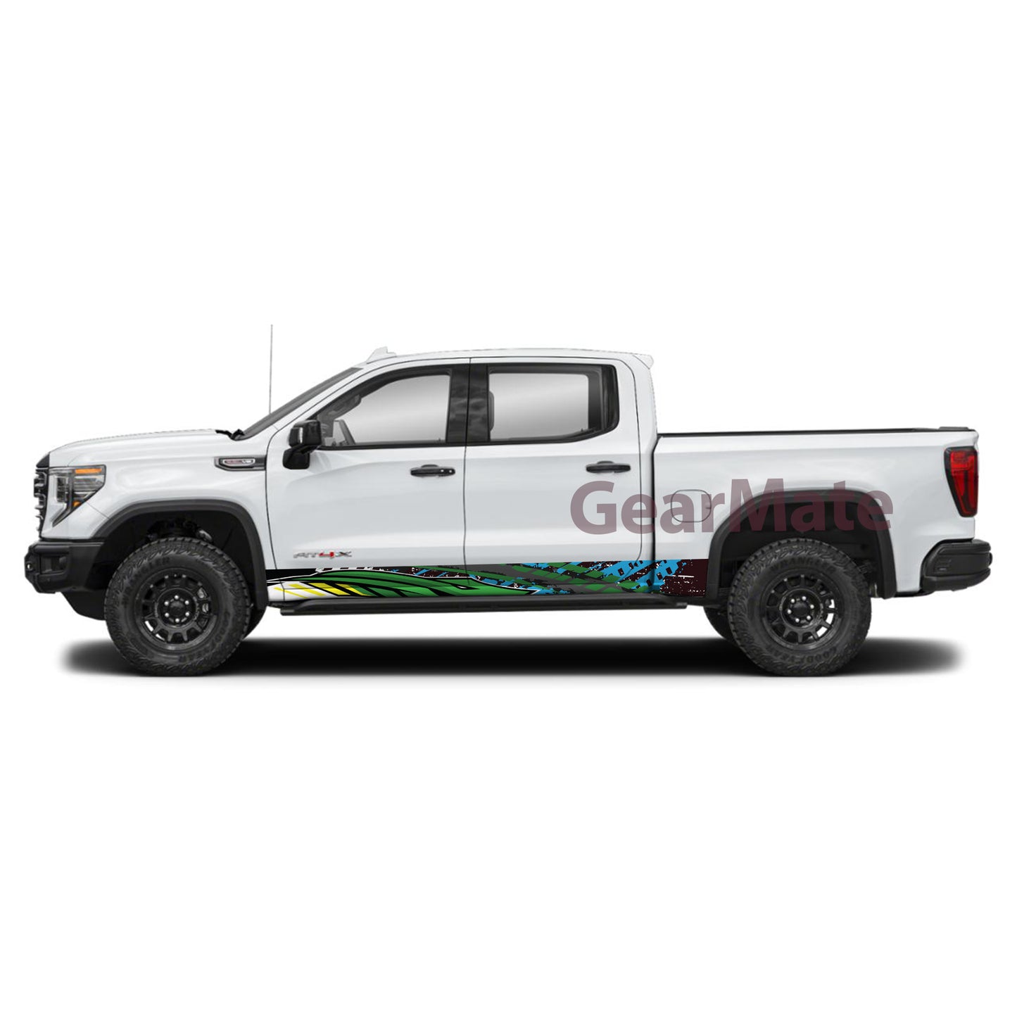 Racing Snake Green Panel Graphic Decal Kit (Left & Right Sides) - High Quality Vinyl for Trucks & SUVs