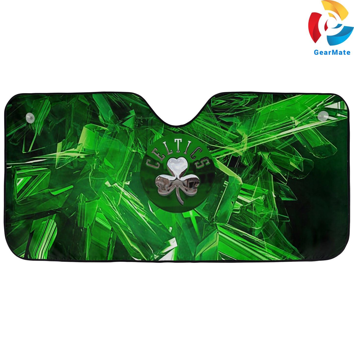 Boston Celtics Team Green Krytonite Reflective Car Sunshade – Premium Heat & UV Protection, Universal Fit