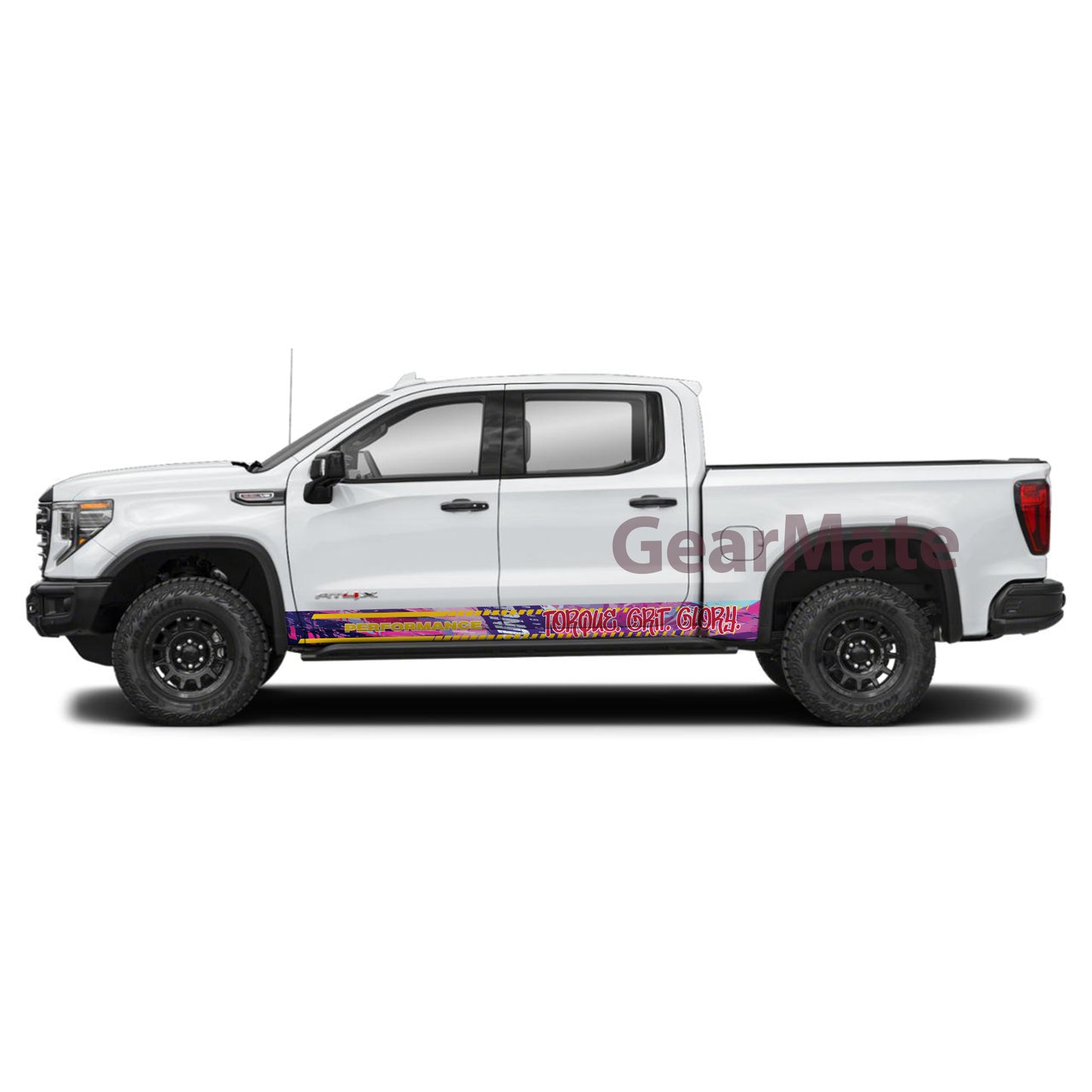 Torque Grit Glory Rocker Panel Graphic Decal Kit (Left & Right Sides) - High Quality Vinyl for Trucks & SUVs