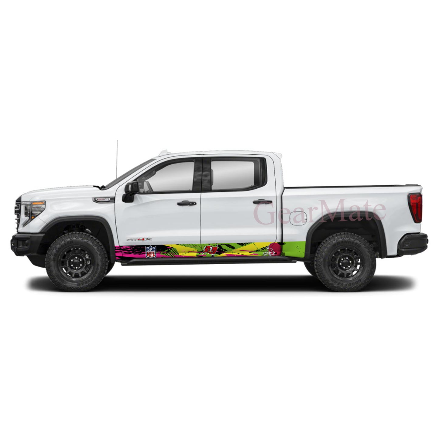NFL Tampa Bay Buccaneers Rocker Panel Graphic Decal Kit (Left & Right Sides) - High Quality Vinyl for Trucks & SUVs