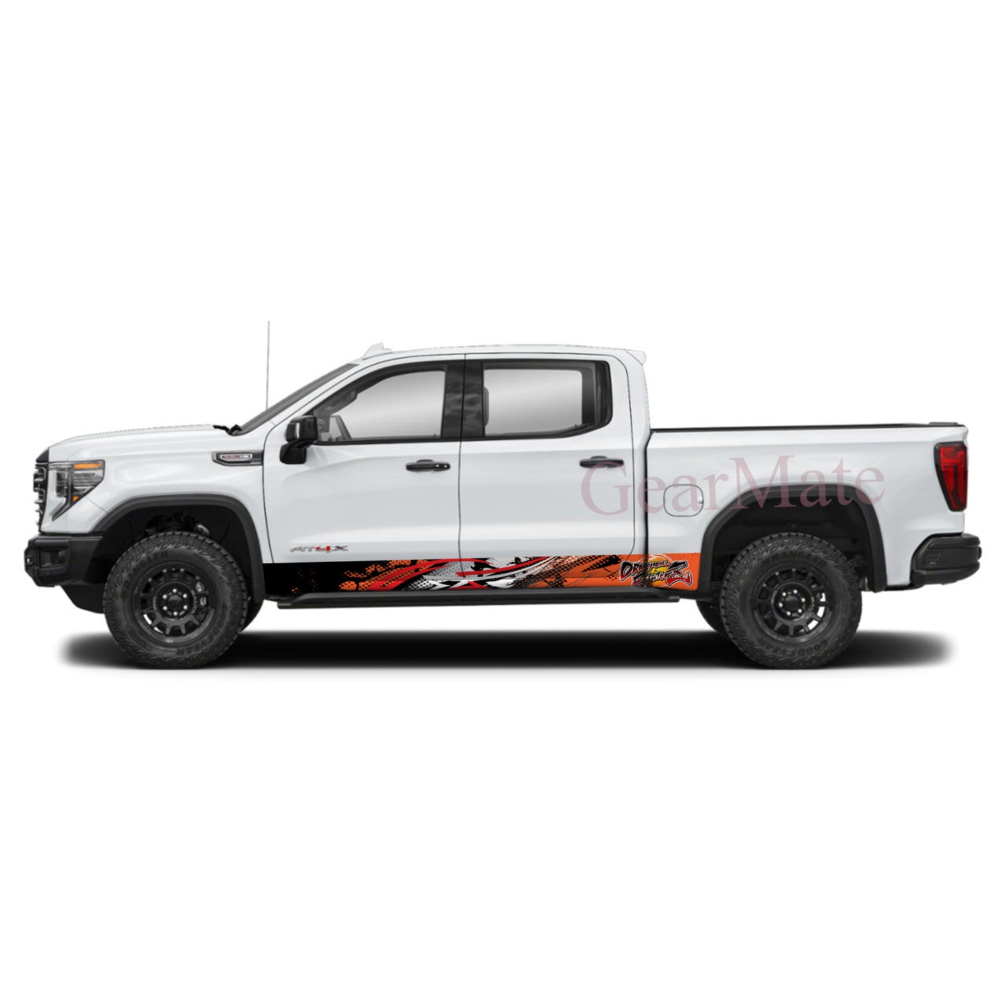 Racing Sport Orange Dragon Ball FighterZ Rocker Panel Graphic Decal Kit (Left & Right Sides) - High Quality Vinyl for Trucks & SUVs