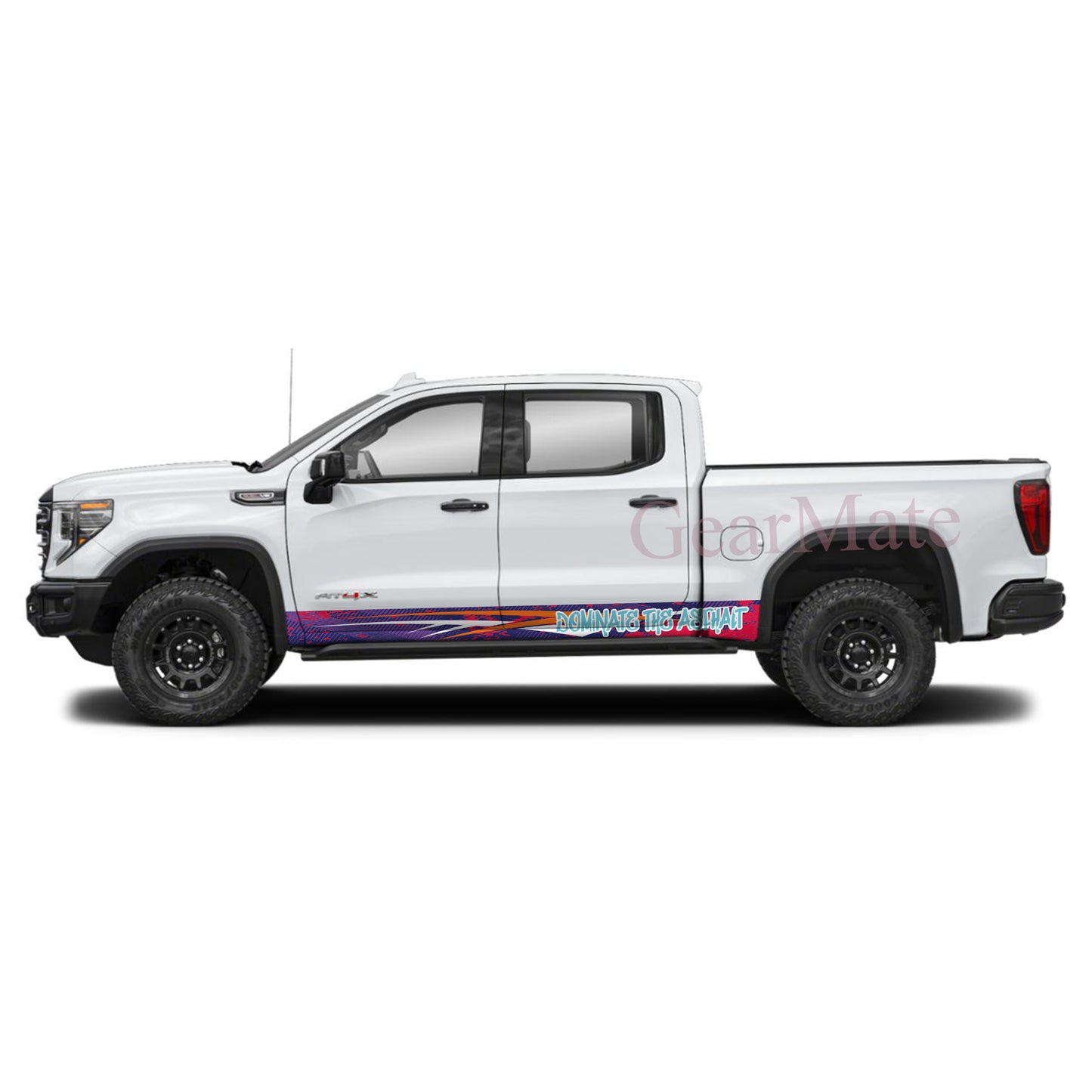 Dominate the Asphalt Rocker Panel Graphic Decal Kit (Left & Right Sides) - High Quality Vinyl for Trucks & SUVs