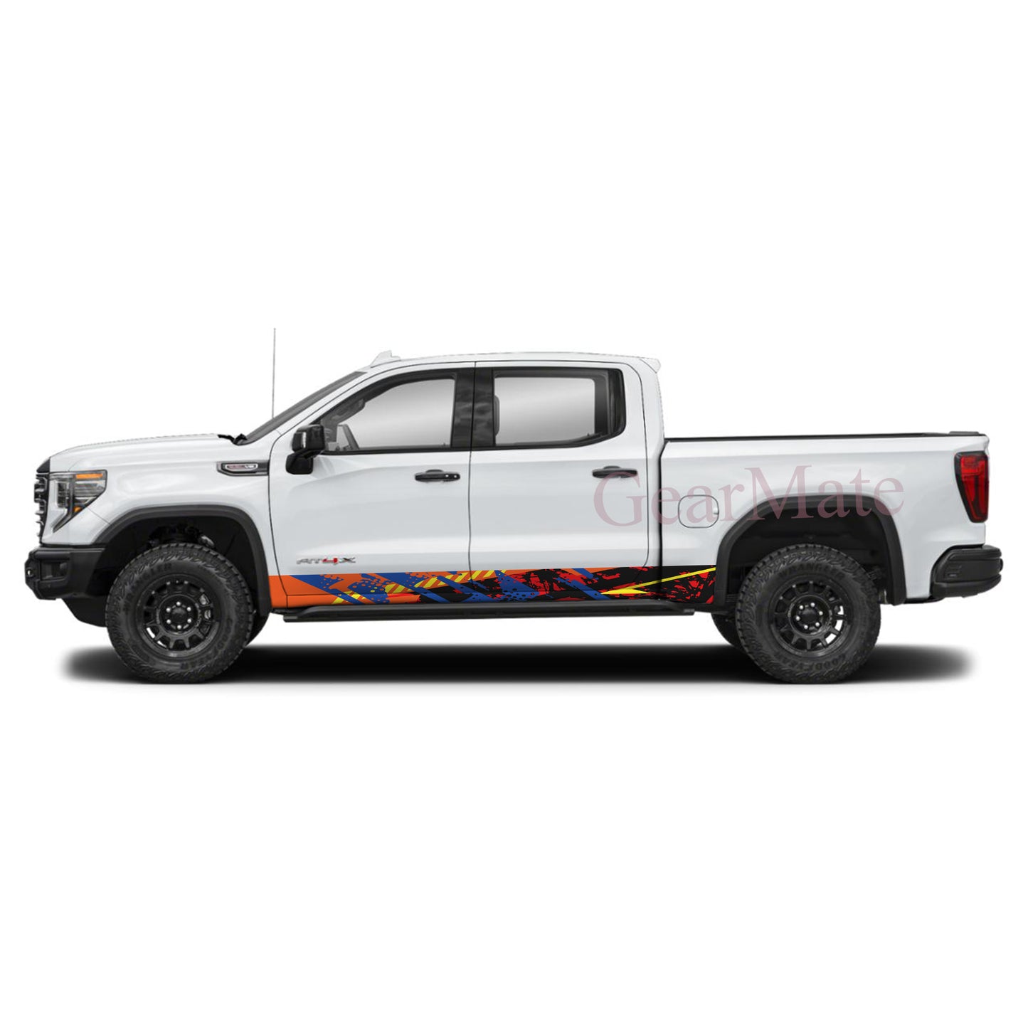 Racing BOrange Rocker Panel Graphic Decal Kit (Left & Right Sides) - High Quality Vinyl for Trucks & SUVs