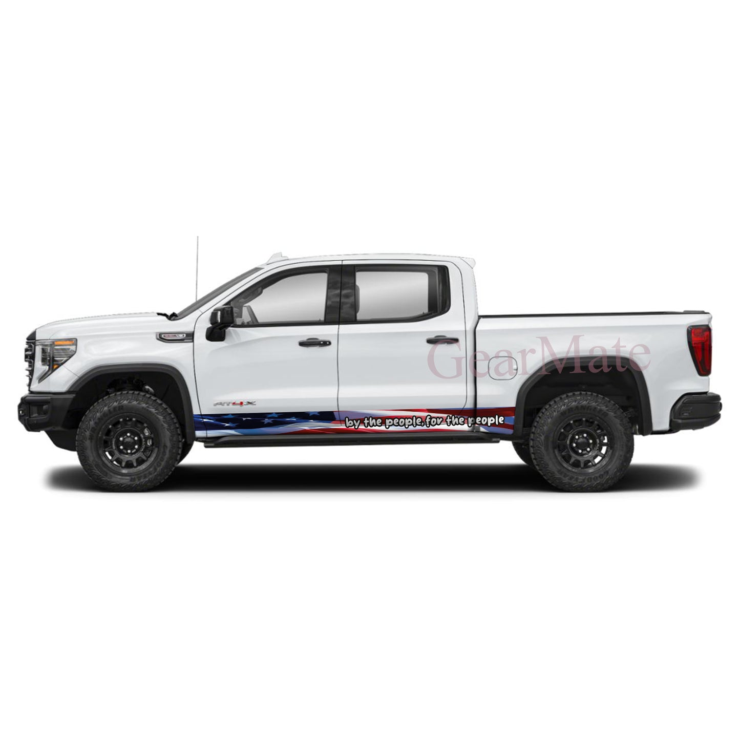By The People For The People Rocker Panel Graphic Decal Kit (Left & Right Sides) - High Quality Vinyl for Trucks & SUVs