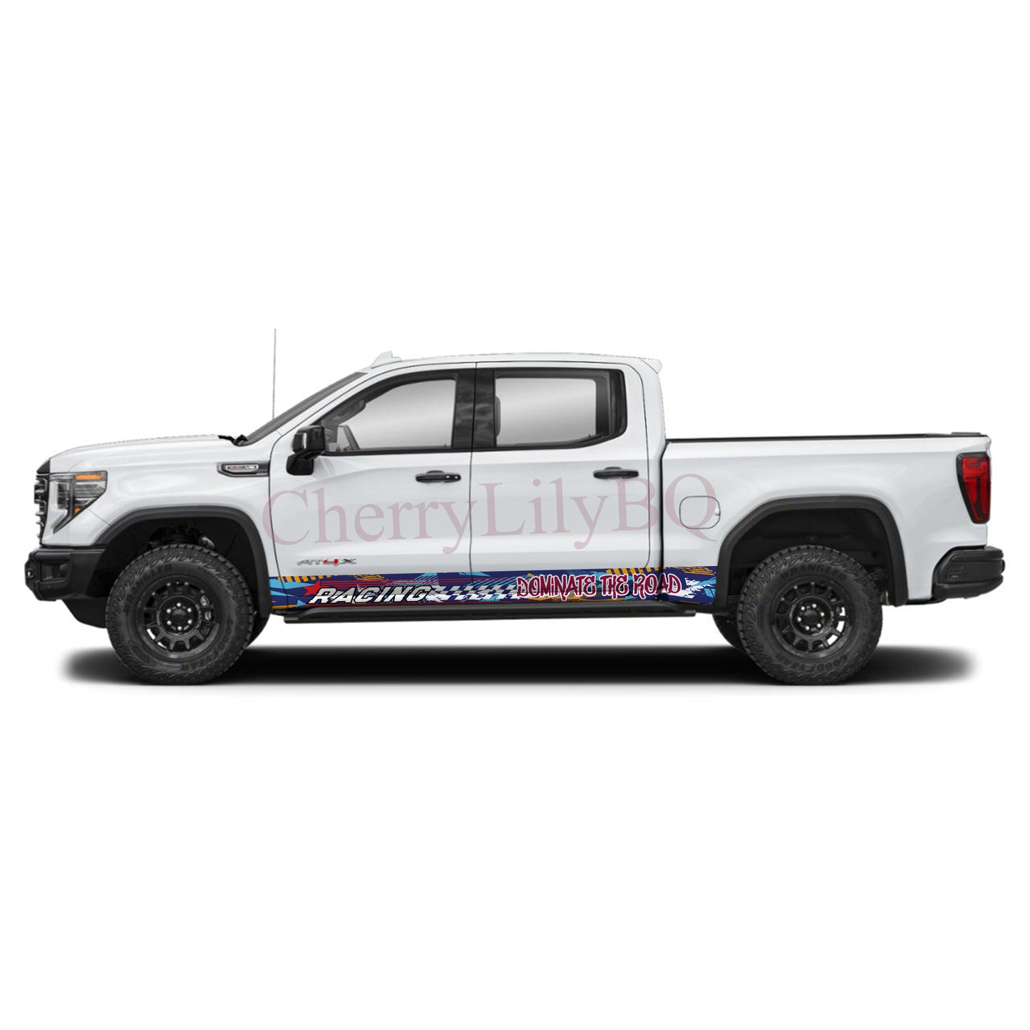 Dominate the Road Rocker Panel Graphic Decal Kit (Left & Right Sides) - High Quality Vinyl for Trucks & SUVs