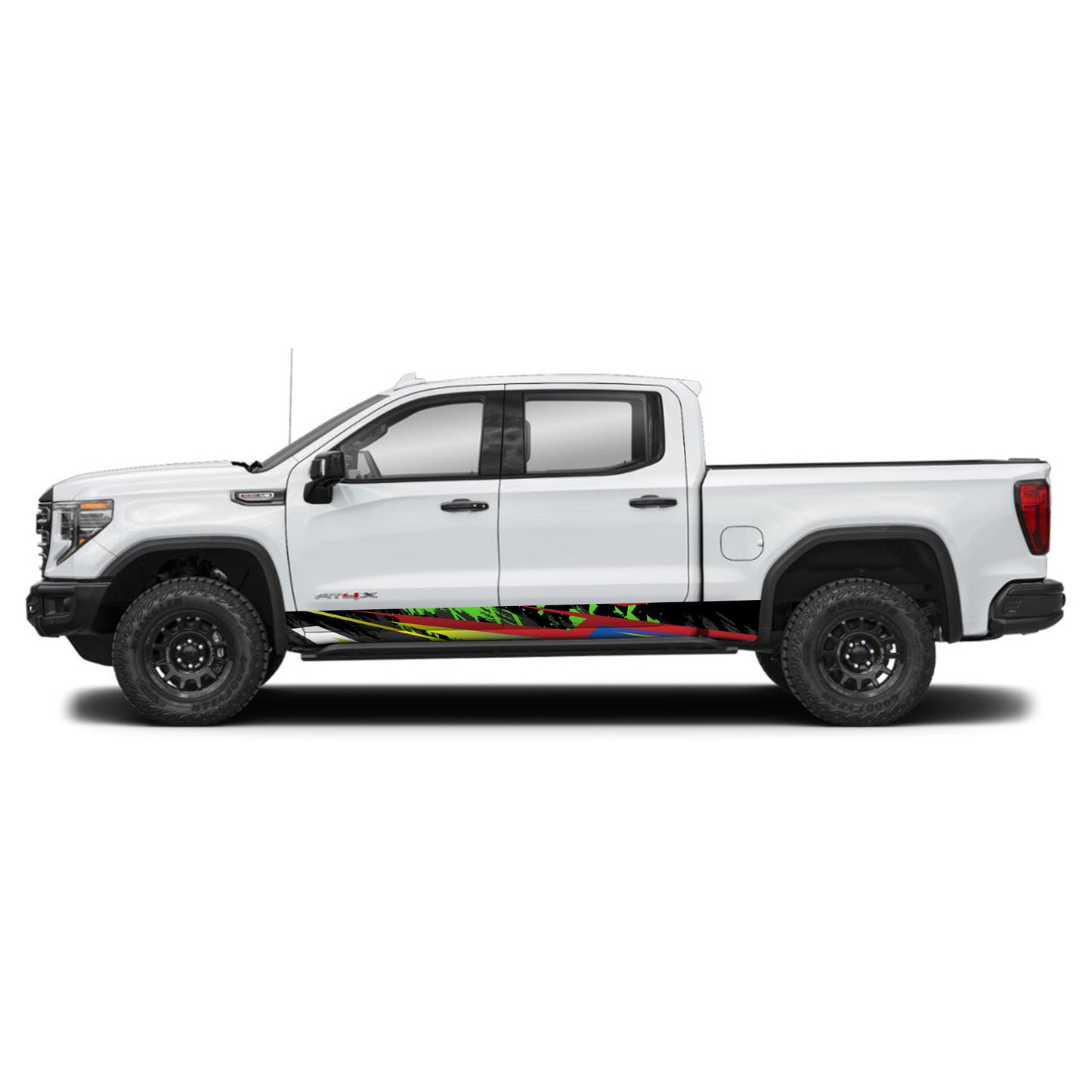 Green Mix Rocker Panel Graphic Decal Kit (Left & Right Sides) - High Quality Vinyl for Trucks & SUVs