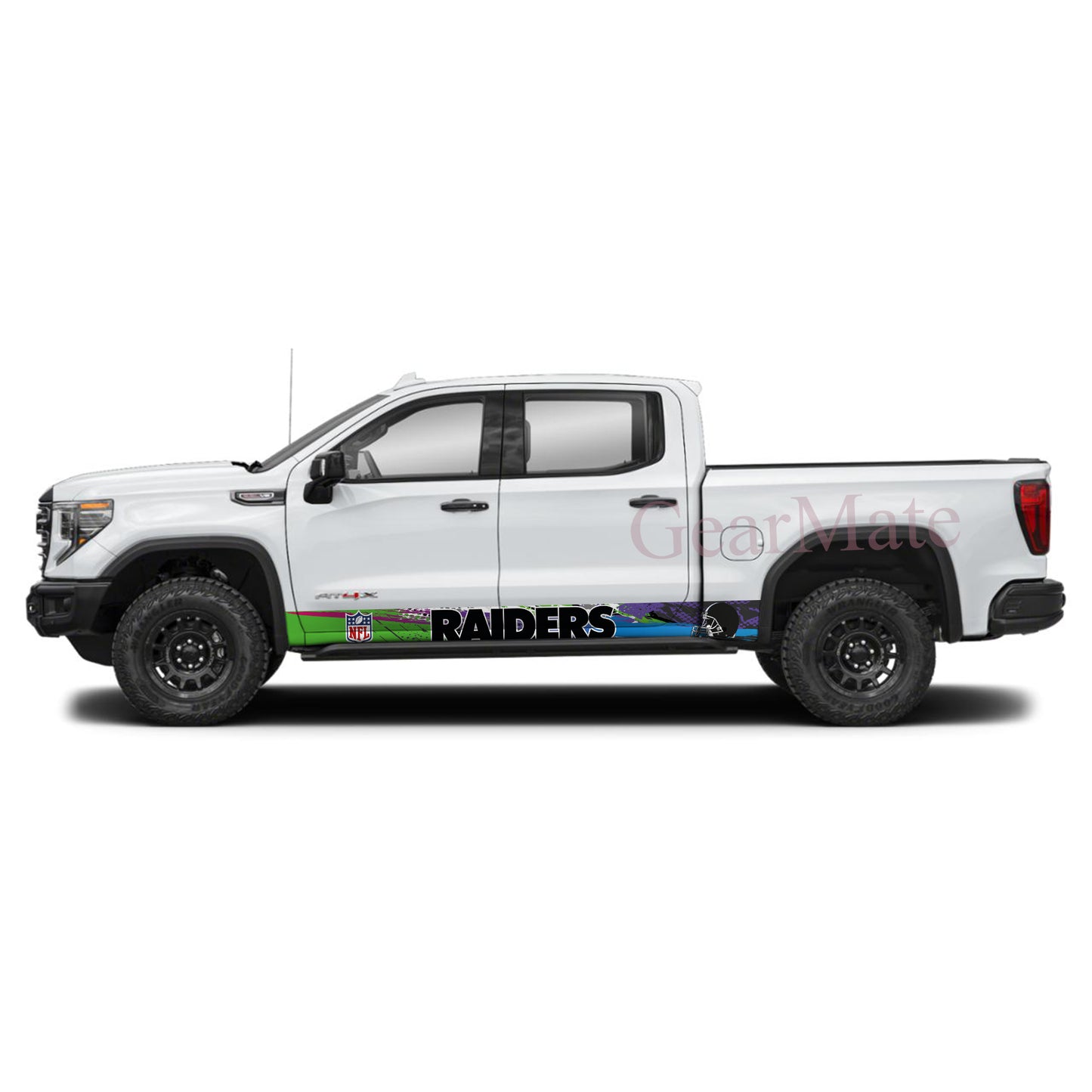 NFL Las Vegas Raiders 1 Rocker Panel Graphic Decal Kit (Left & Right Sides) - High Quality Vinyl for Trucks & SUVs