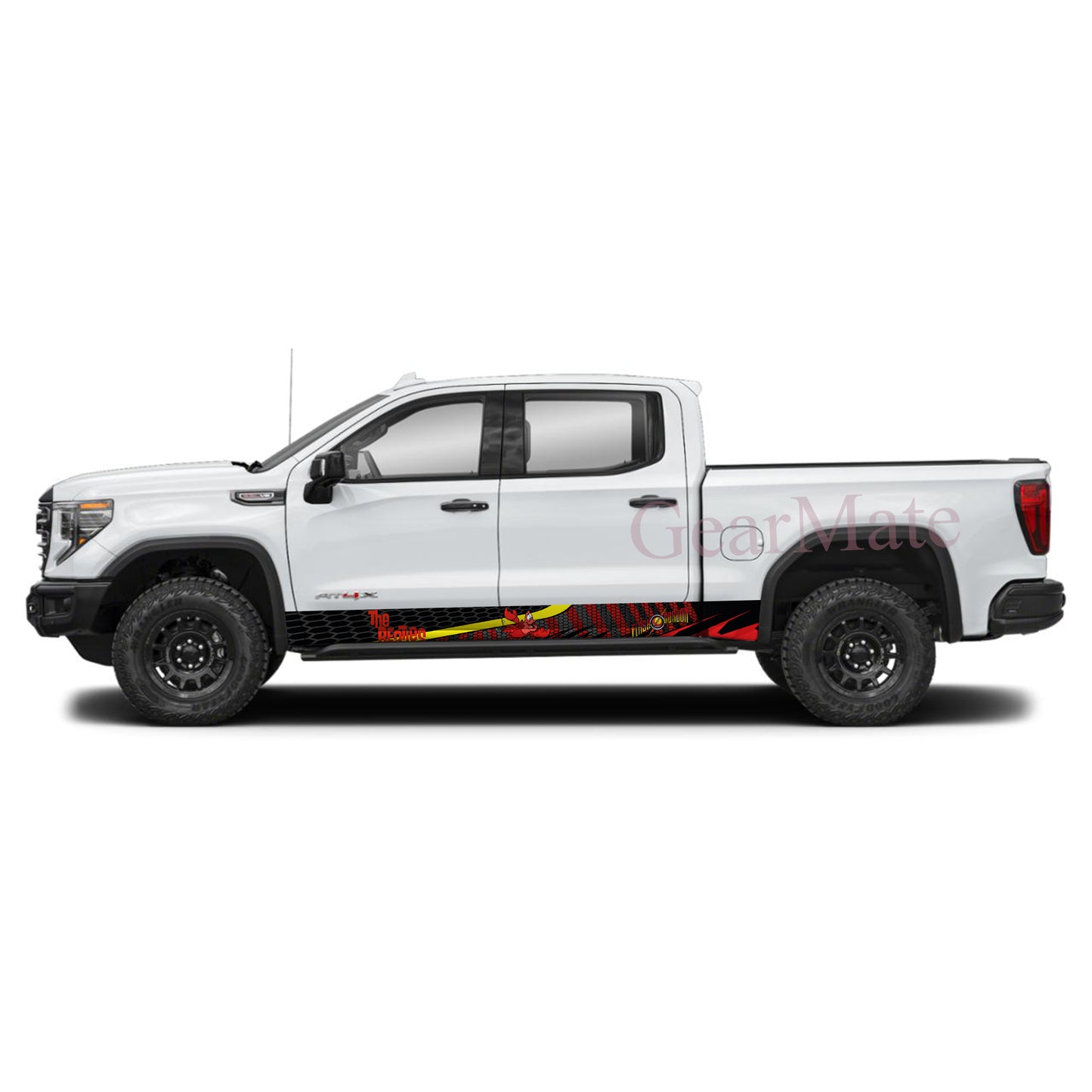 Racing Track Shell Little Mermaid Rocker Panel Graphic Decal Kit (Left & Right Sides) - High Quality Vinyl for Trucks & SUVs