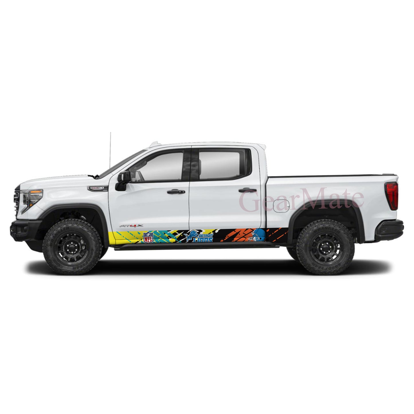 NFL Detroit Lions Rocker Panel Graphic Decal Kit (Left & Right Sides) - High Quality Vinyl for Trucks & SUVs