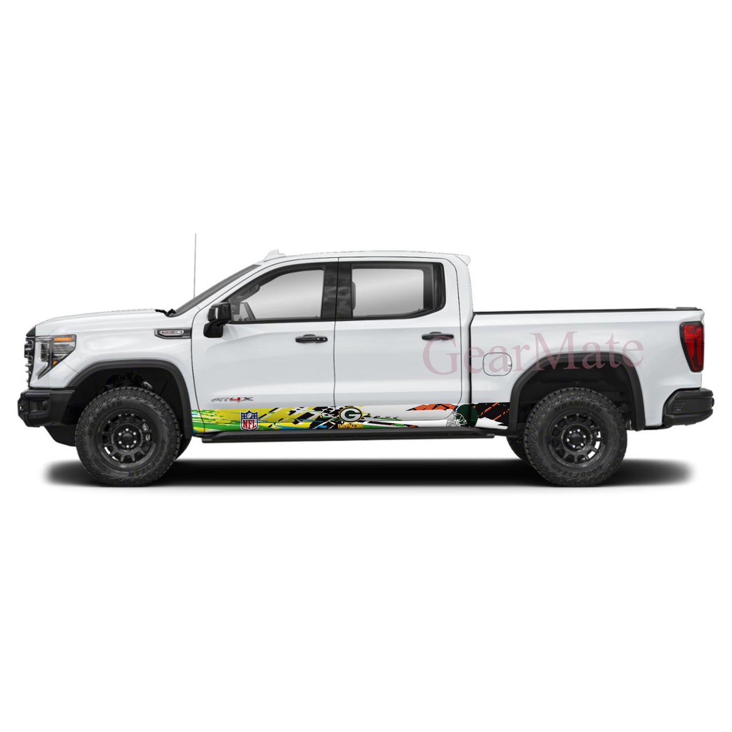 NFL Green Bay Packers Rocker Panel Graphic Decal Kit (Left & Right Sides) - High Quality Vinyl for Trucks & SUVs