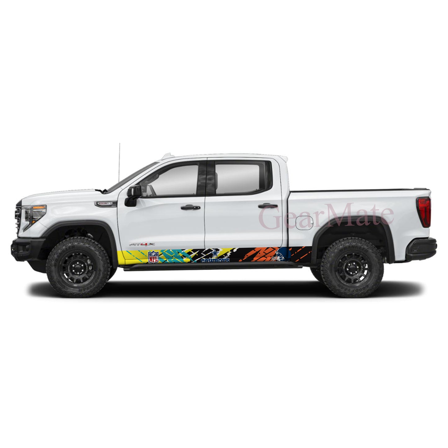 NFL Dallas Cowboys Rocker Panel Graphic Decal Kit (Left & Right Sides) - High Quality Vinyl for Trucks & SUVs