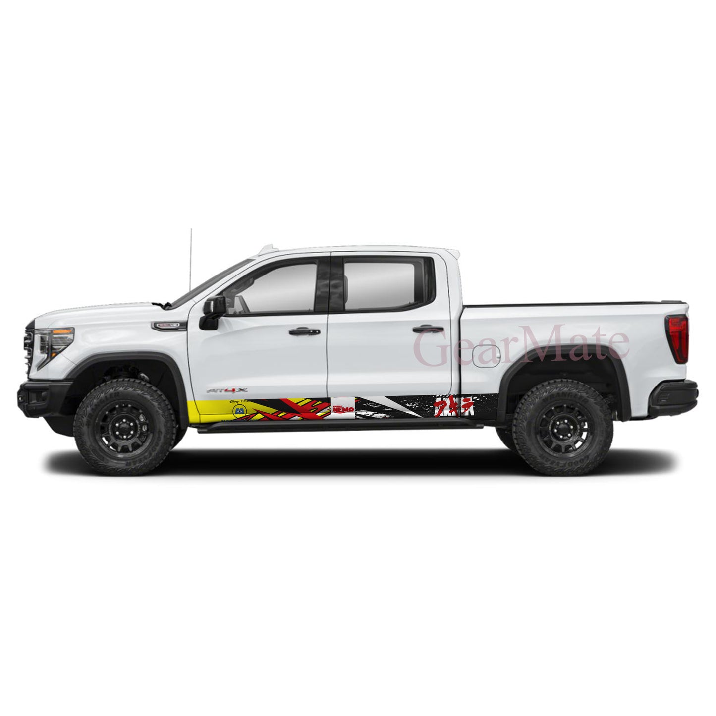 Racing Stripe Bolt Red Finding Nemo Rocker Panel Graphic Decal Kit (Left & Right Sides) - High Quality Vinyl for Trucks & SUVs