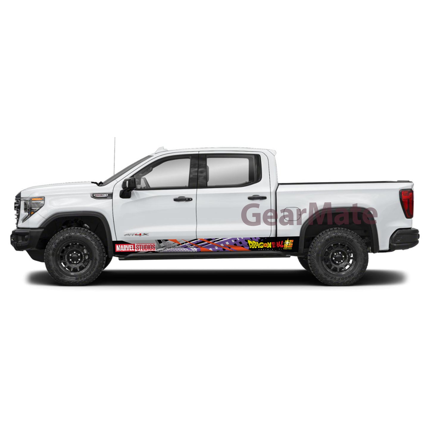 Racing Purple O Marvel Dragon Ball Super Rocker Panel Graphic Decal Kit (Left & Right Sides) - High Quality Vinyl for Trucks & SUVs