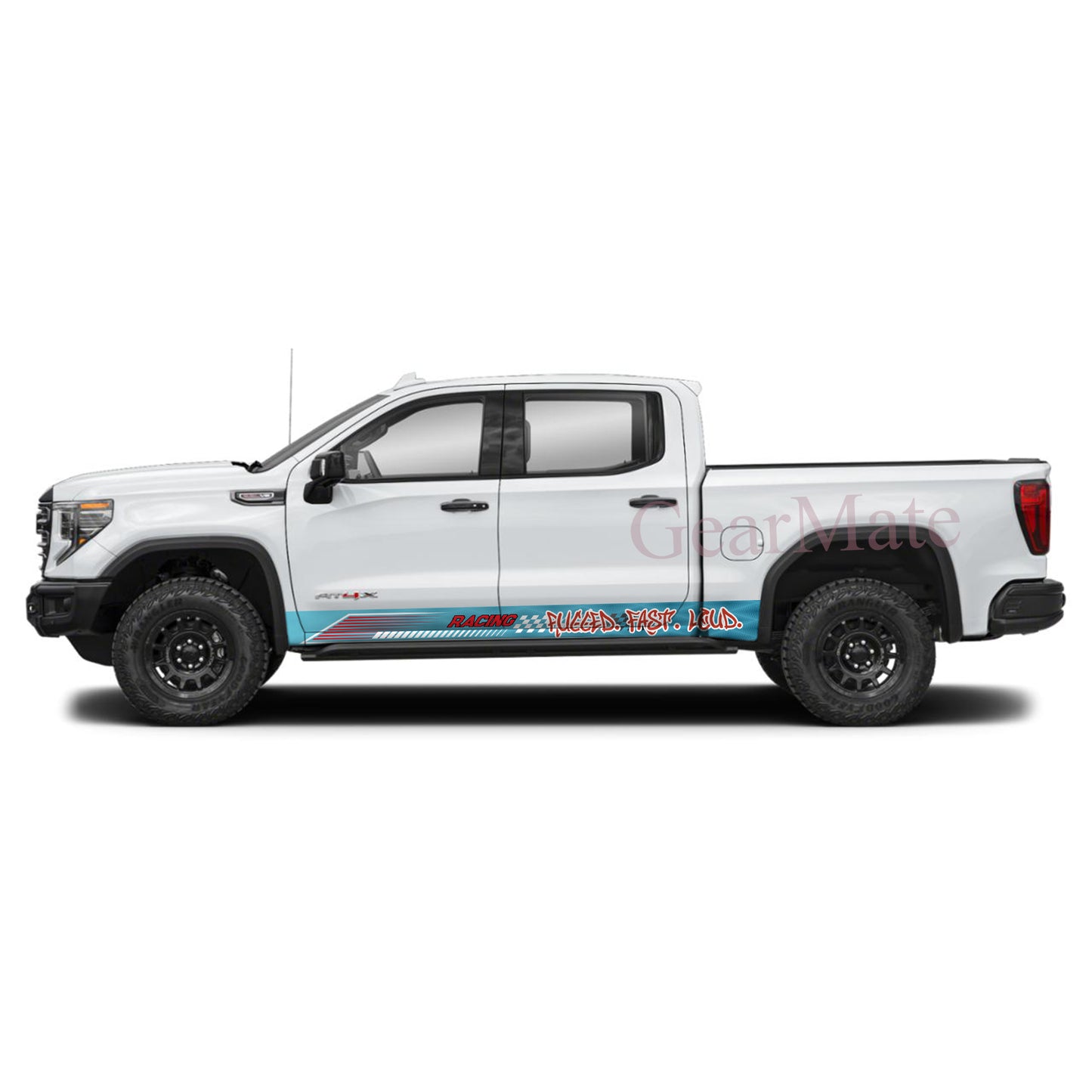 Rugged Fast Loud Rocker Panel Graphic Decal Kit (Left & Right Sides) - High Quality Vinyl for Trucks & SUVs