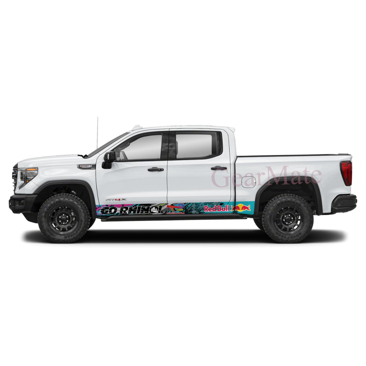 Speed Light Blue Total Energies Rocker Panel Graphic Decal Kit (Left & Right Sides) - High Quality Vinyl for Trucks & SUVs