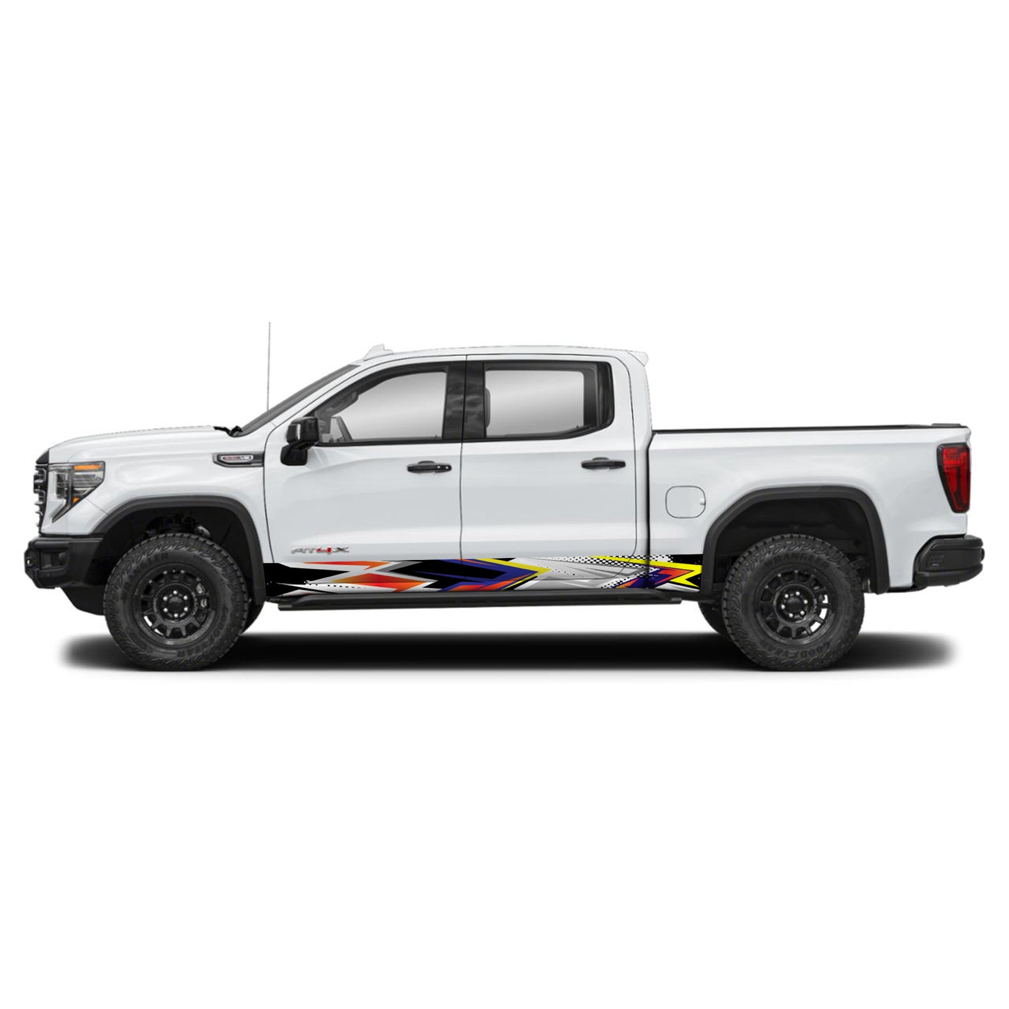 Orange Blue Rocker Panel Graphic Decal Kit (Left & Right Sides) - High Quality Vinyl for Trucks & SUVs