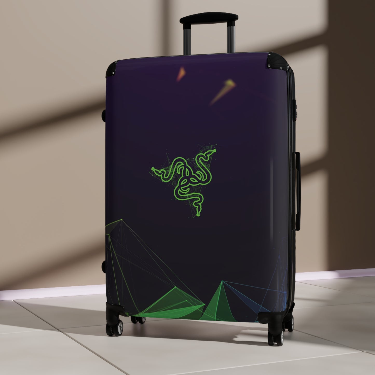 Abstract Razer Logo Art Carry-On Suitcase - Stylish Luggage for Travelers