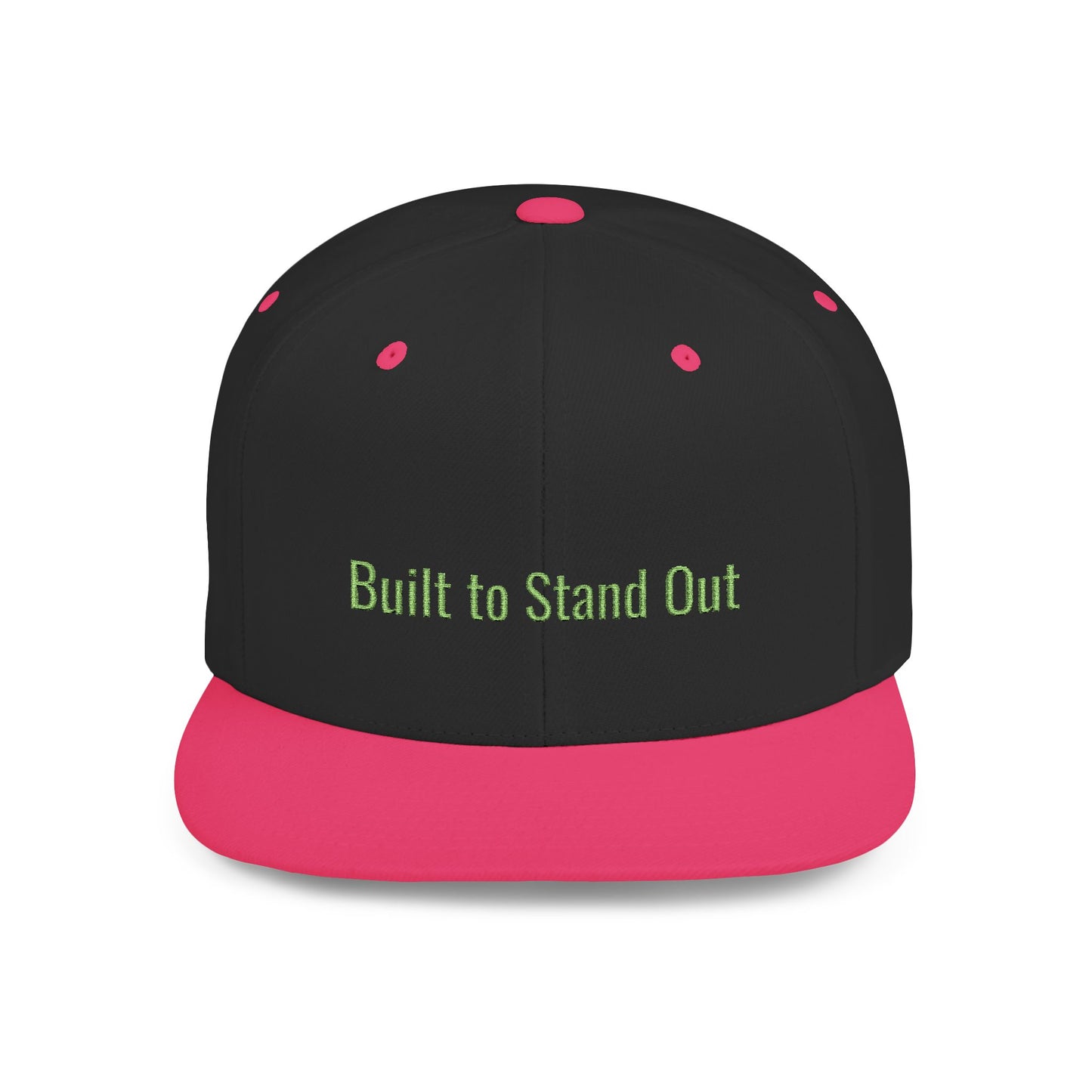 Text Build To Stand Out Flat Bill Snapback – Lightweight, Custom Fit, Premium Quality