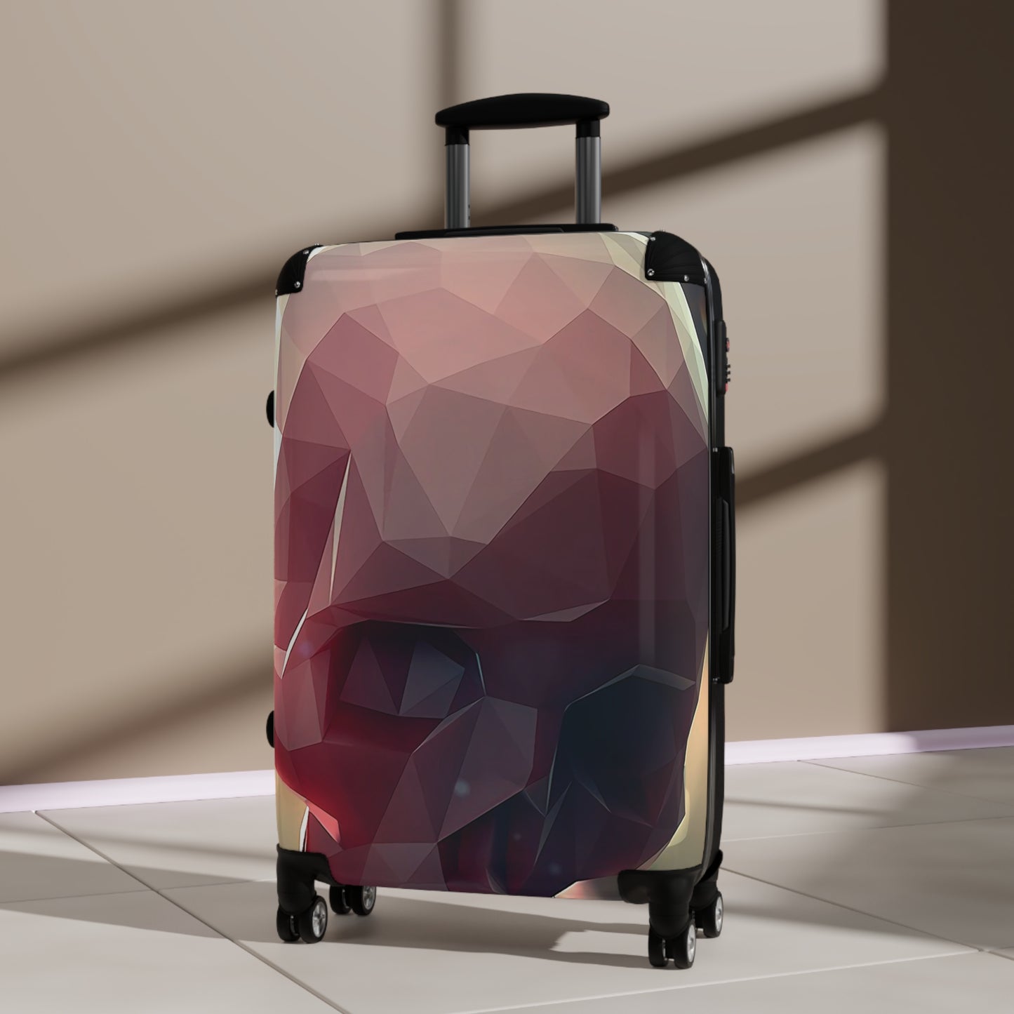 Abstract Skull Digital Art Carry-On Suitcase - Stylish Luggage for Travelers