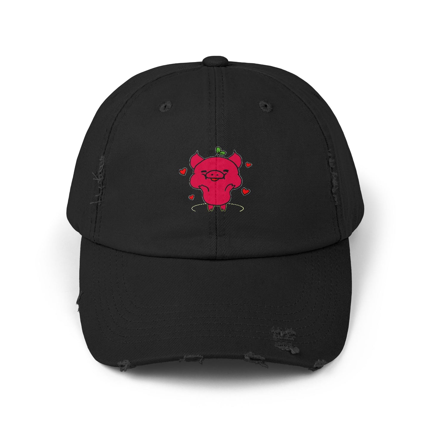 Pig Vintage Distressed Dad Hat Unisex Adjustable Cotton Twill Baseball Cap for Casual Everyday Wear